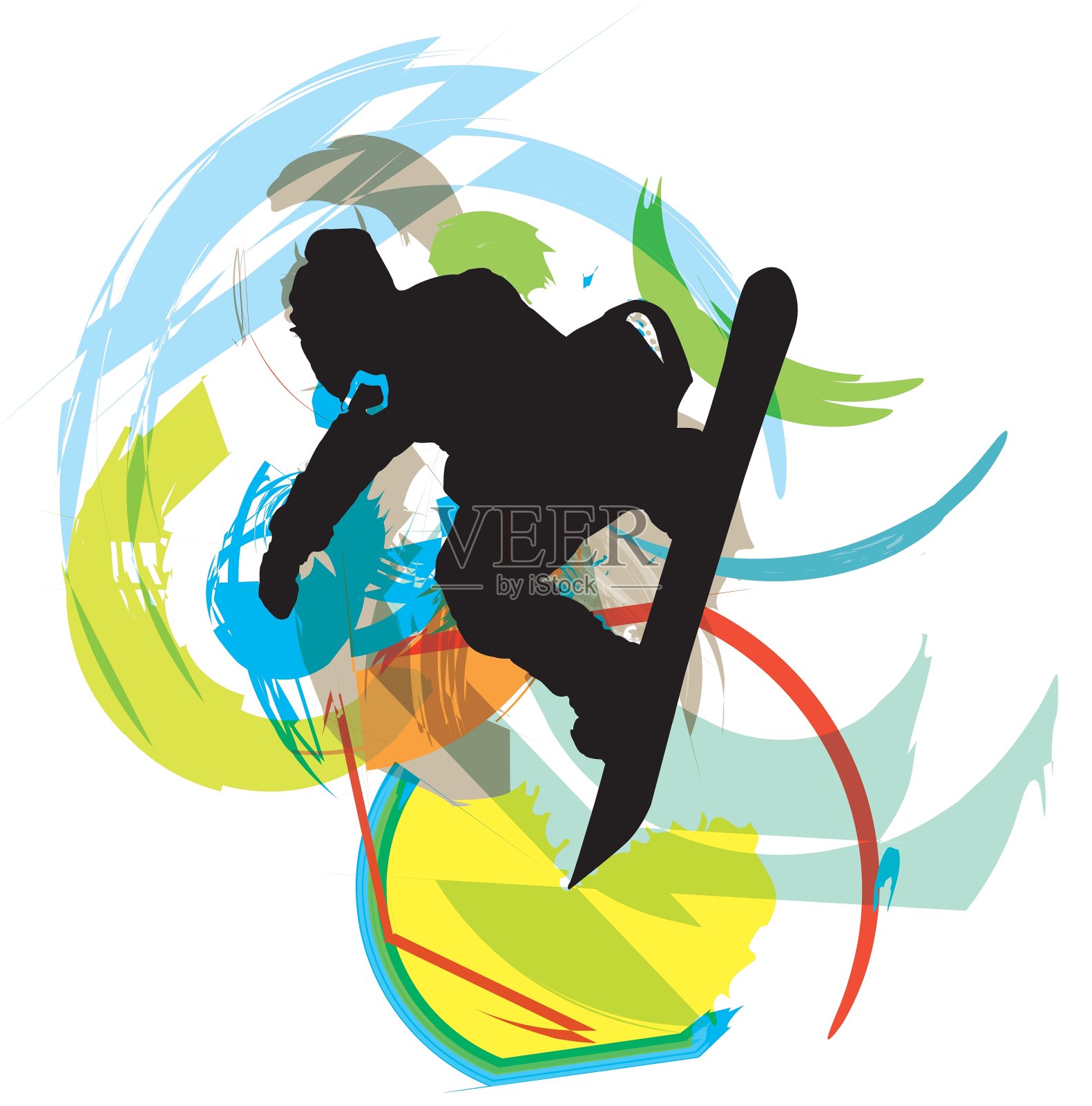 水上滑板运动设计元素图片