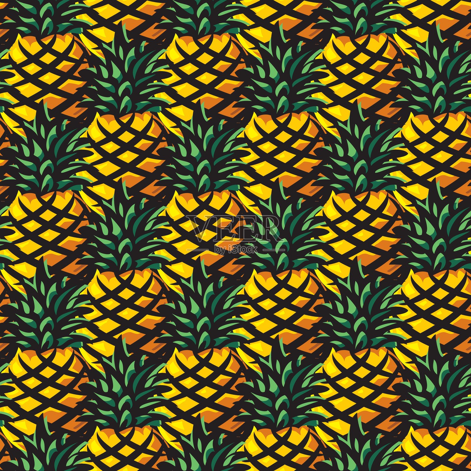 菠萝背景插画图片素材