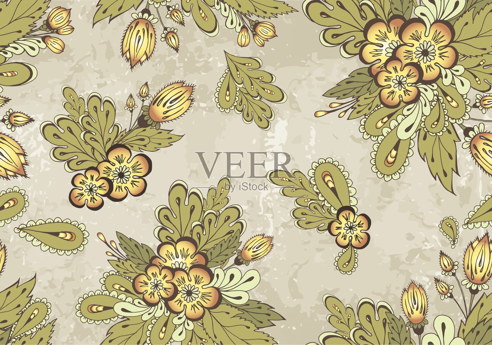 无缝隙花纹背景插画图片素材