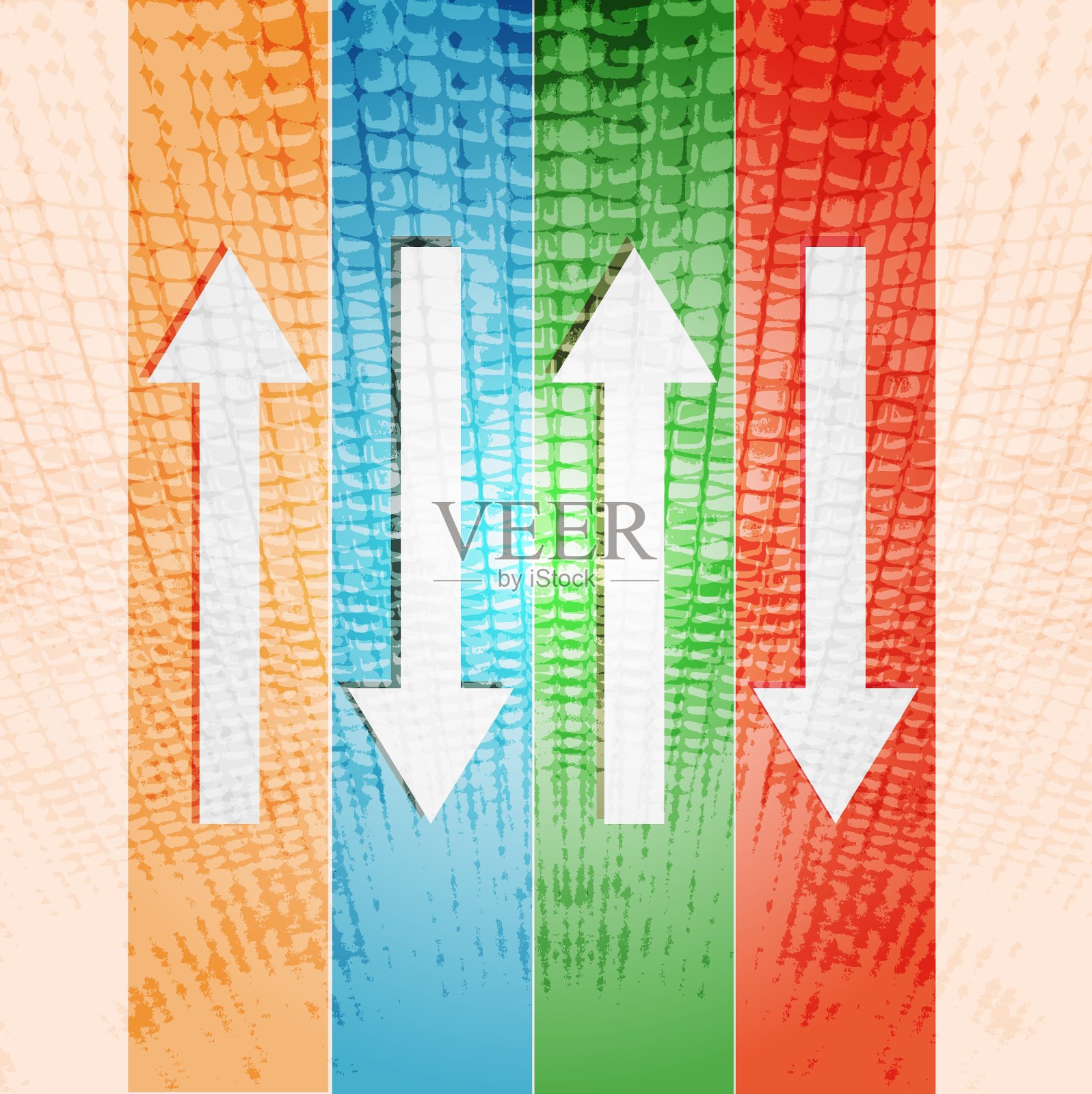 颜色的箭头插画图片素材