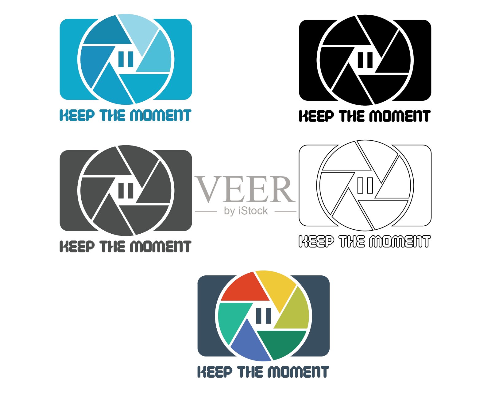 快门图标或标志设计模板相机和图标素材