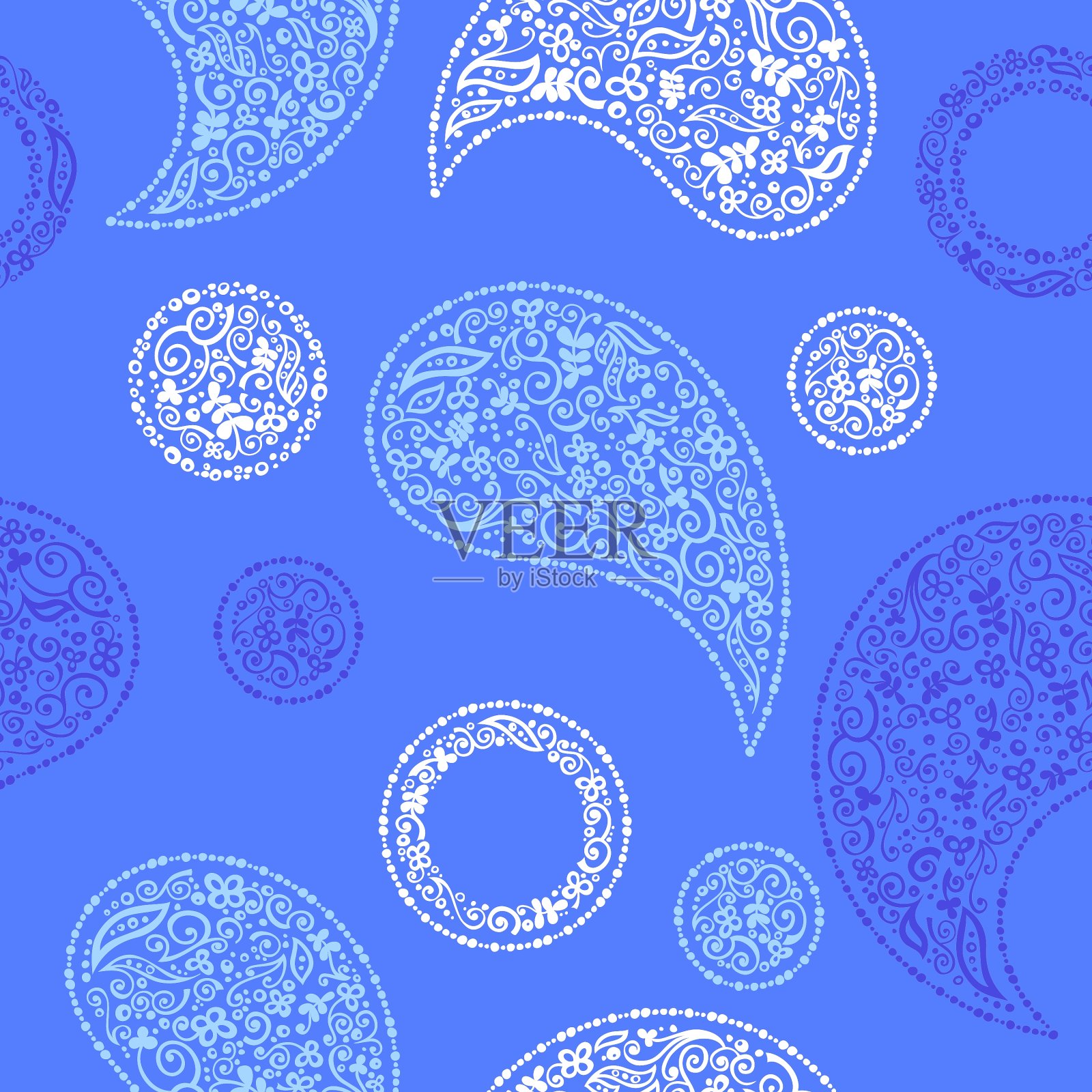 佩斯利无缝模式插画图片素材