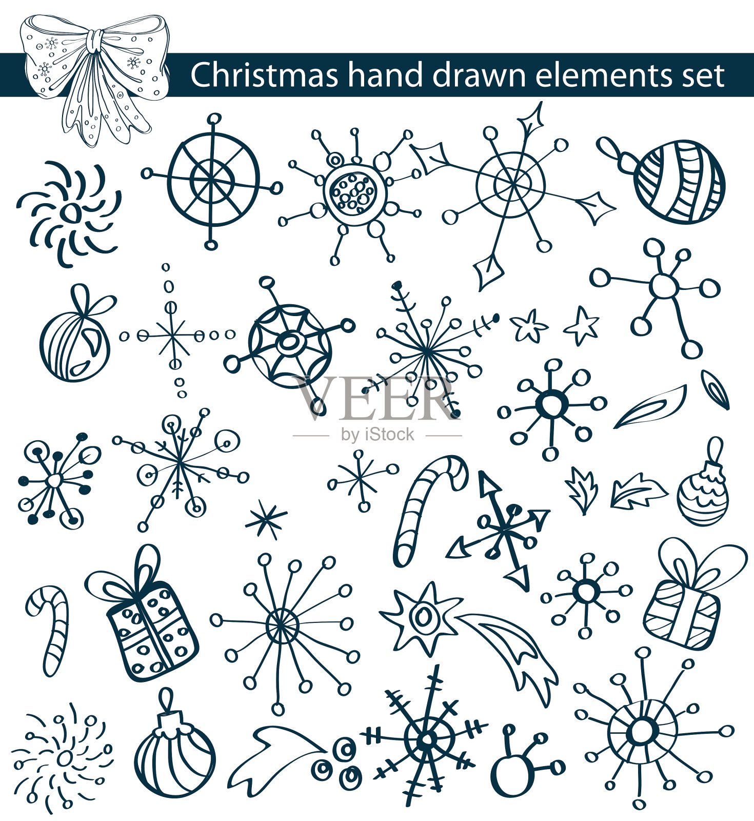 圣诞手绘套装图标素材