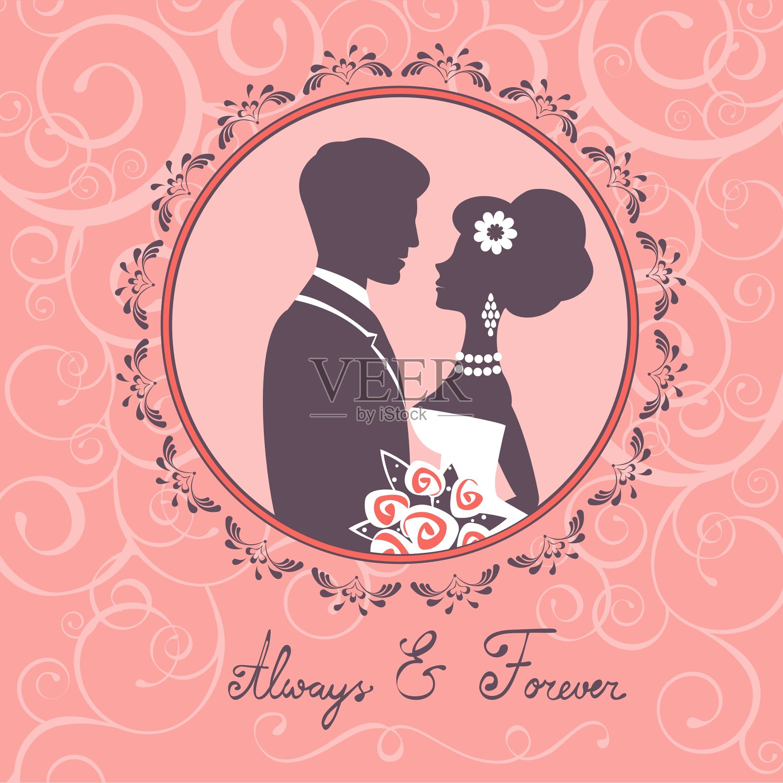 优雅的婚礼的夫妇设计模板素材