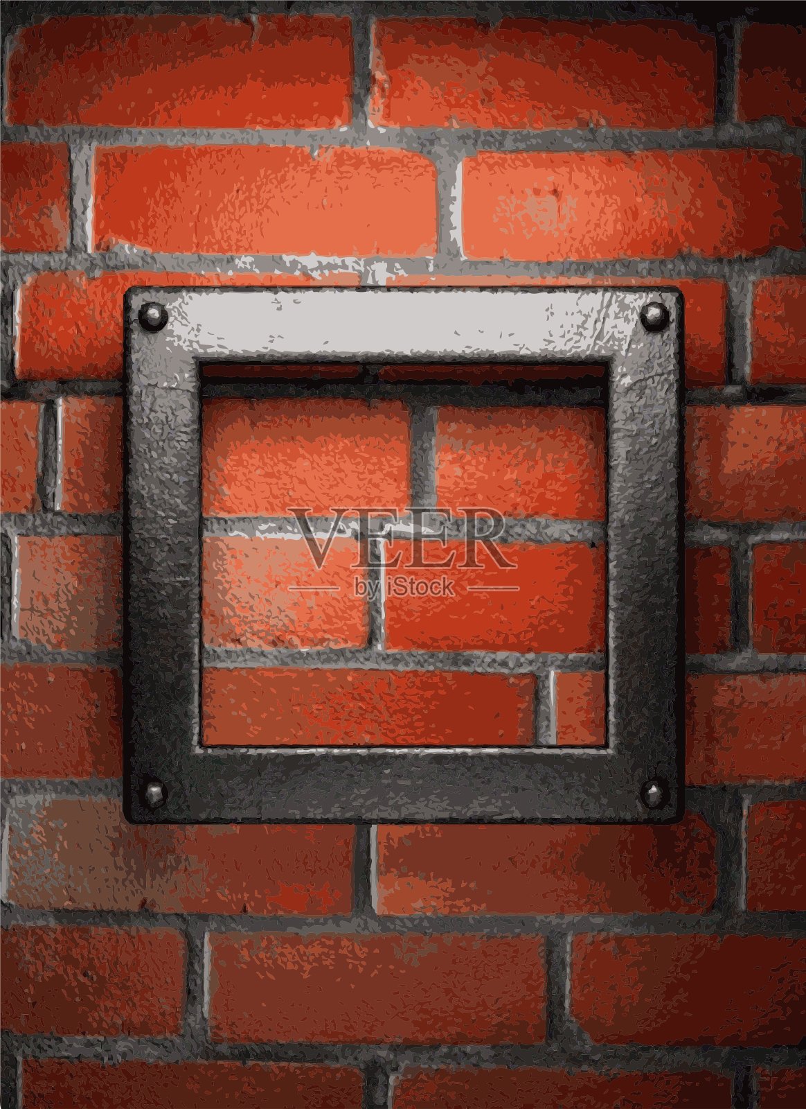 金属和砖块背景插画图片素材