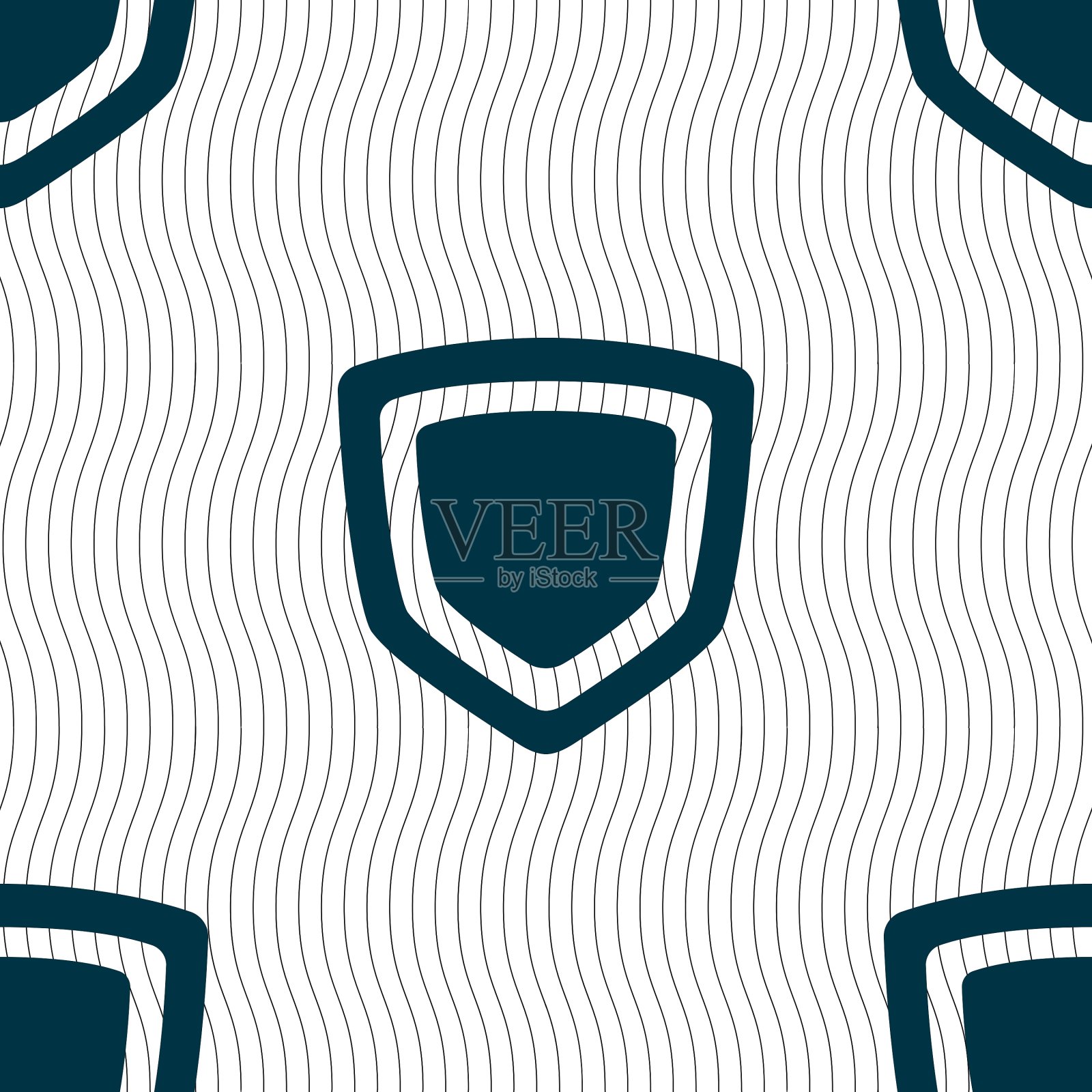 盾牌图标标志无缝图案与几何插画图片素材