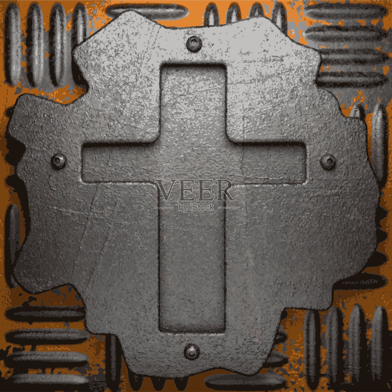 旧金属背景插画图片素材