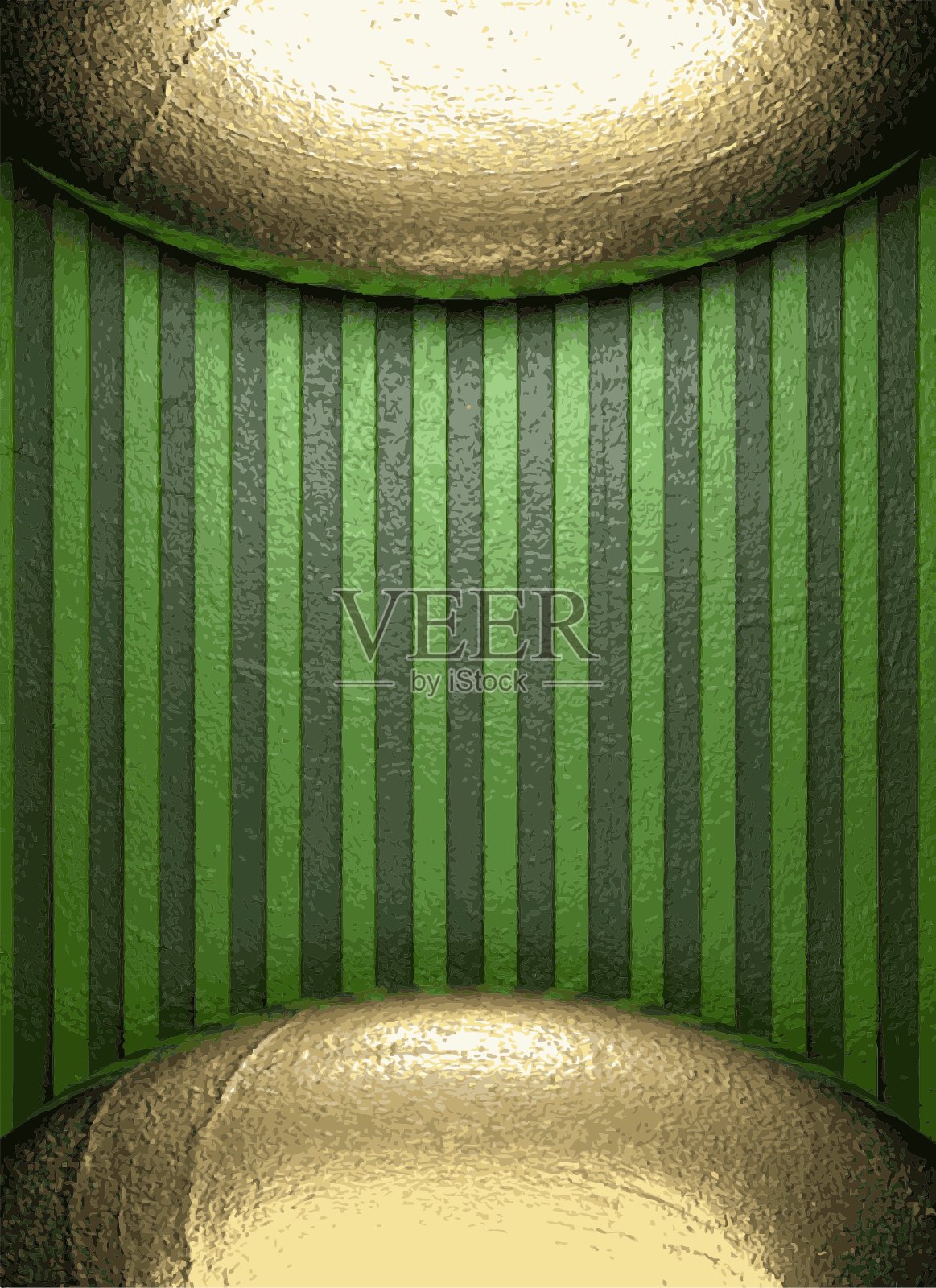 绿色背景上的金色插画图片素材