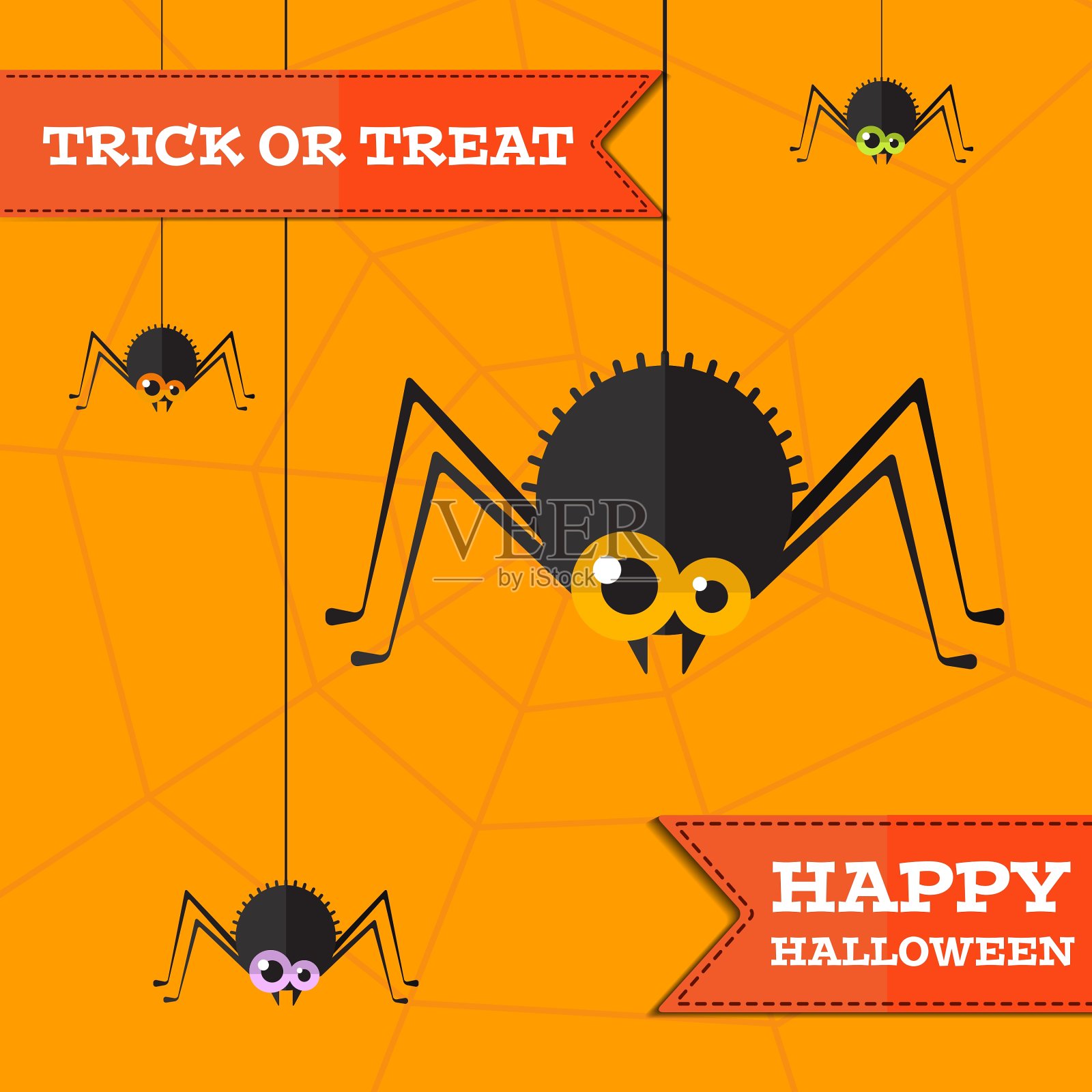 万圣节蜘蛛背景第十集插画图片素材