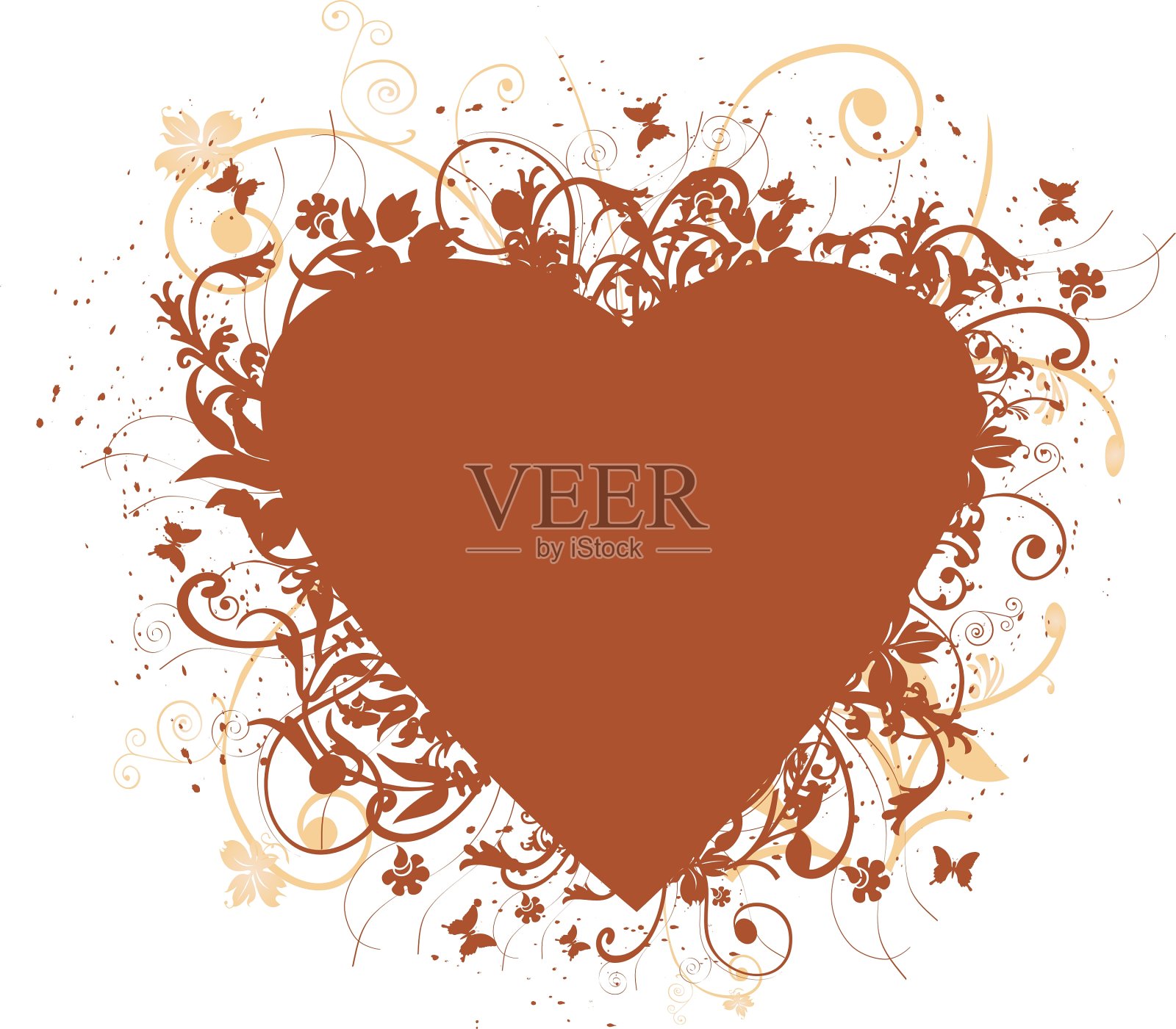 花的心框架设计元素图片