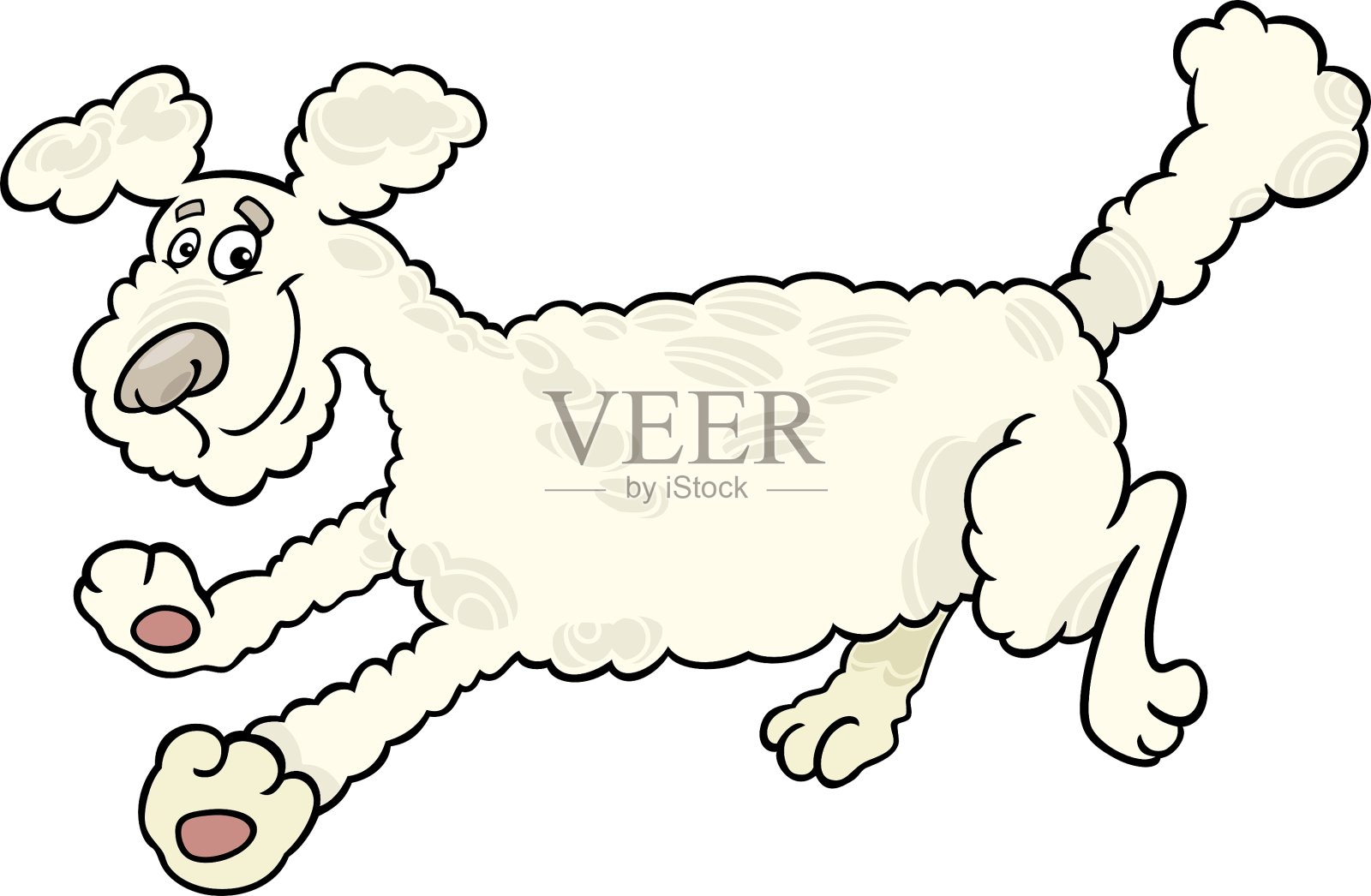 奔跑的狮子狗卡通设计元素图片