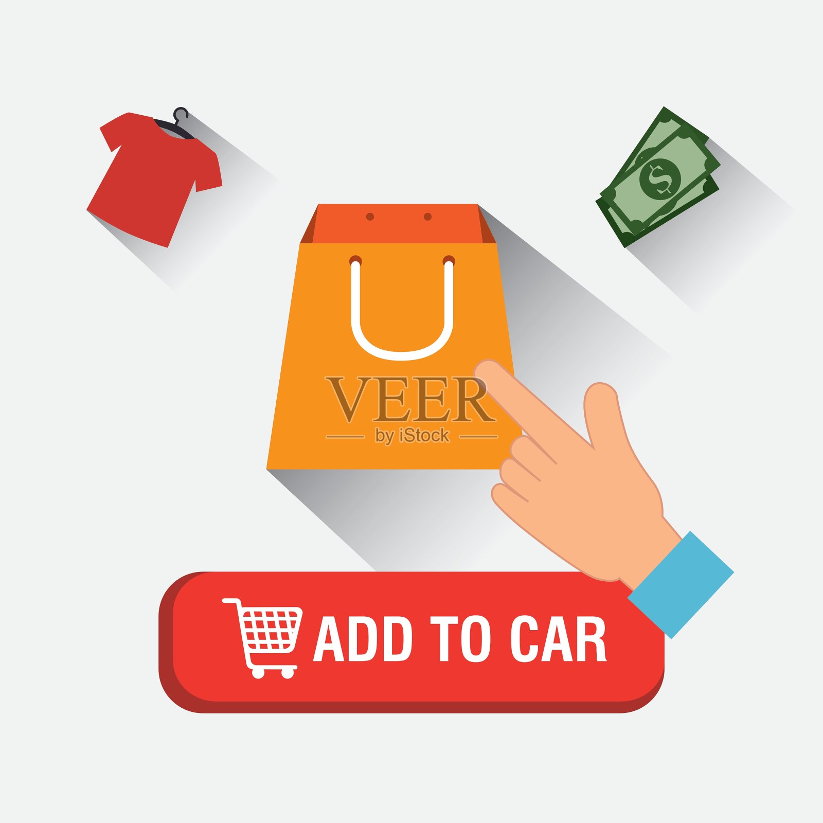 购物的设计插画图片素材