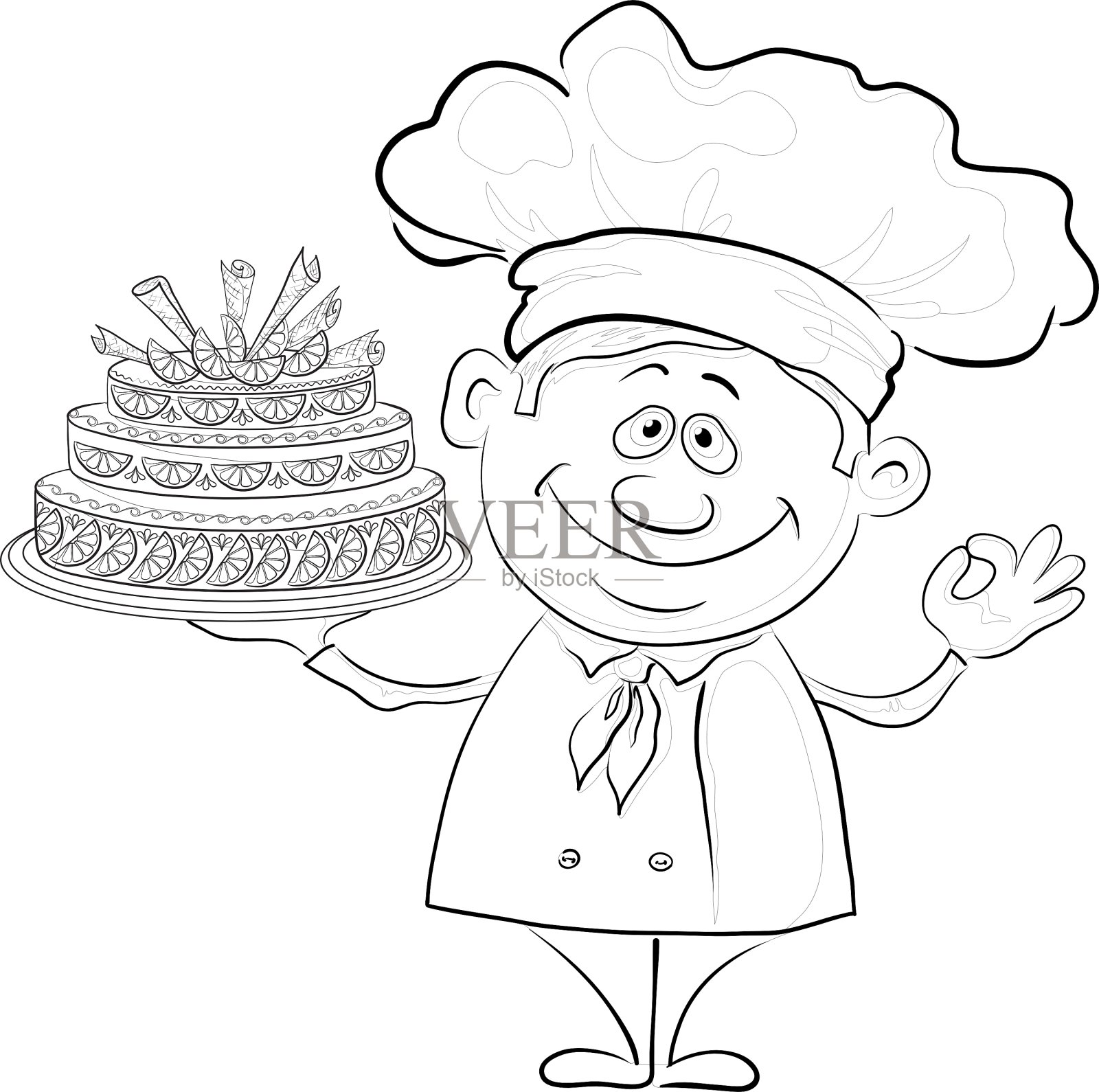 烹饪节日蛋糕轮廓设计元素图片