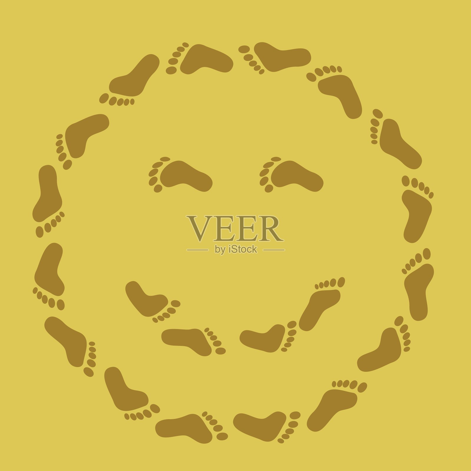 足迹的脸插画图片素材