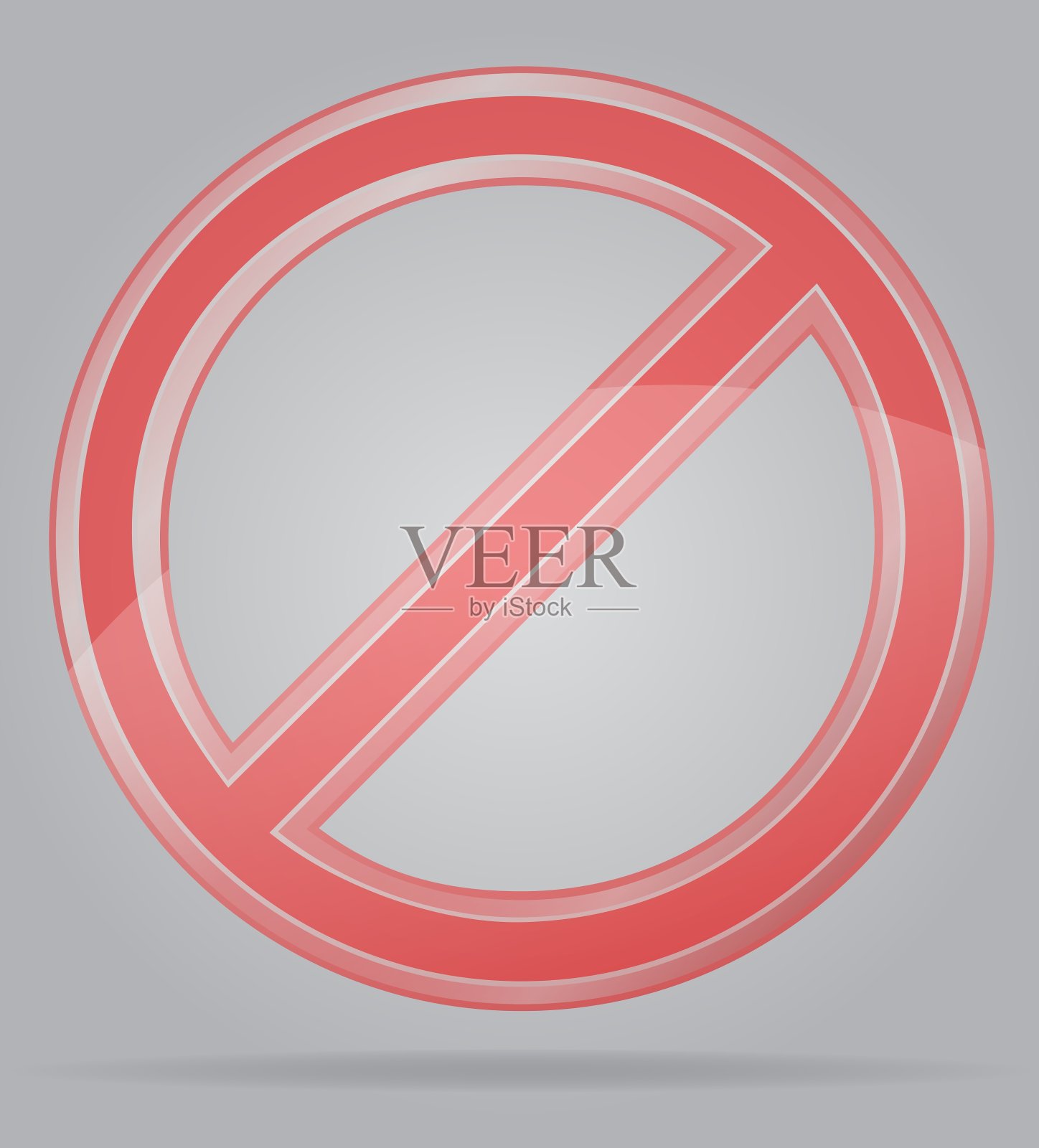 透明的禁止标志插画图片素材