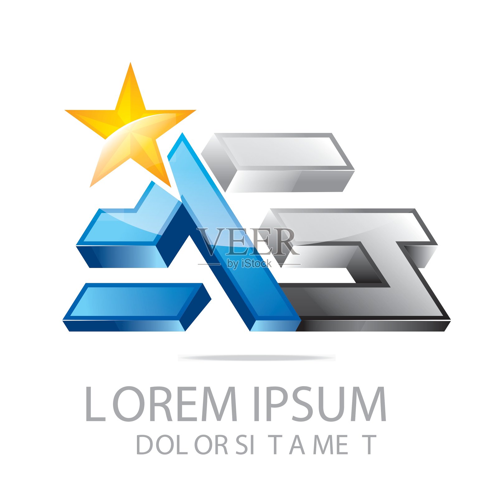 字母ag字母星星插画图片素材