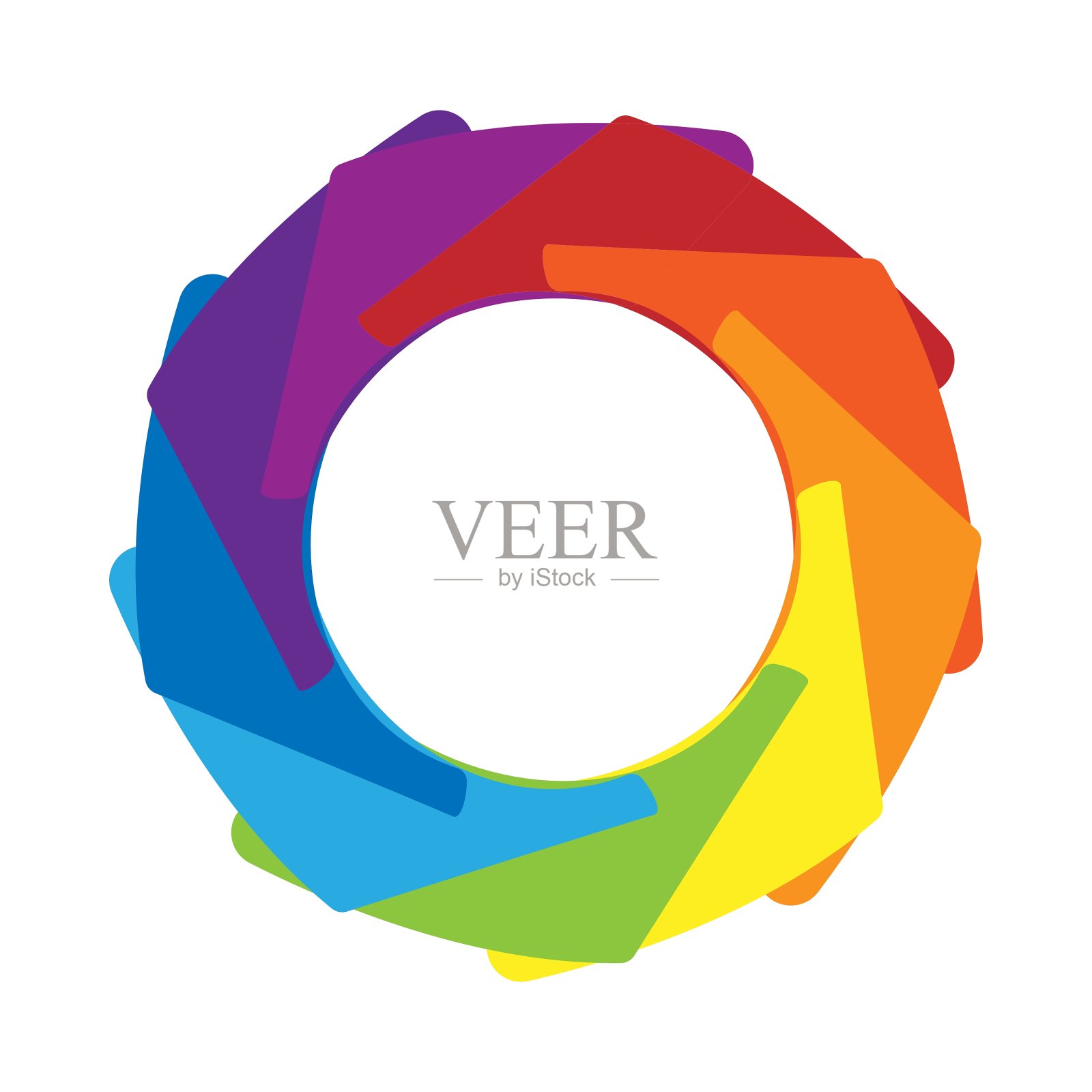 彩色抽象圆形图标卡通风格图标素材