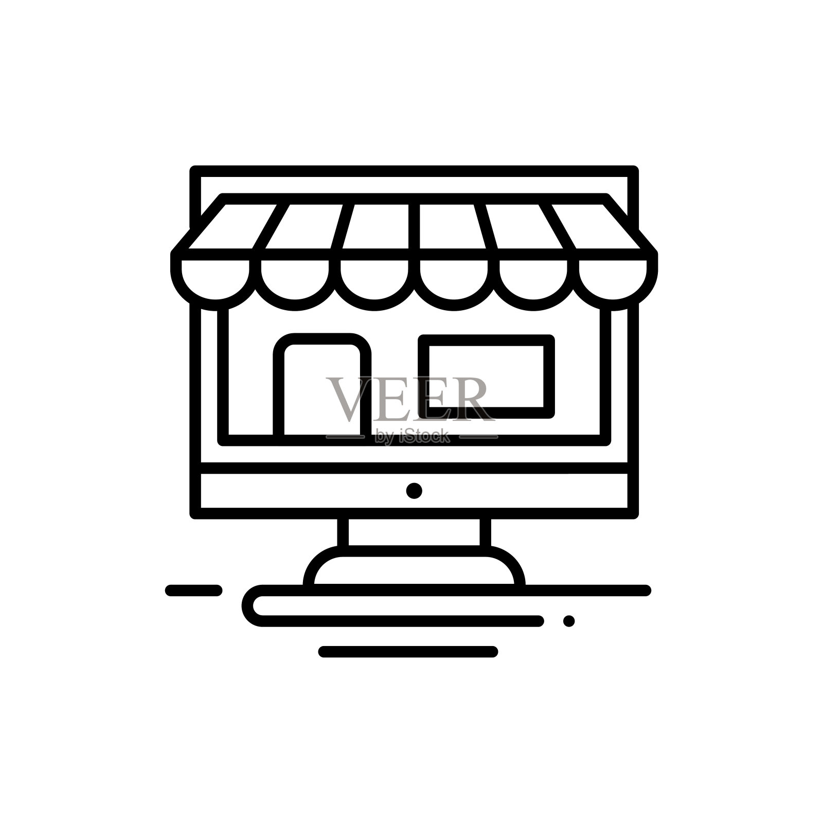 在线商店矢量图标插画图片素材