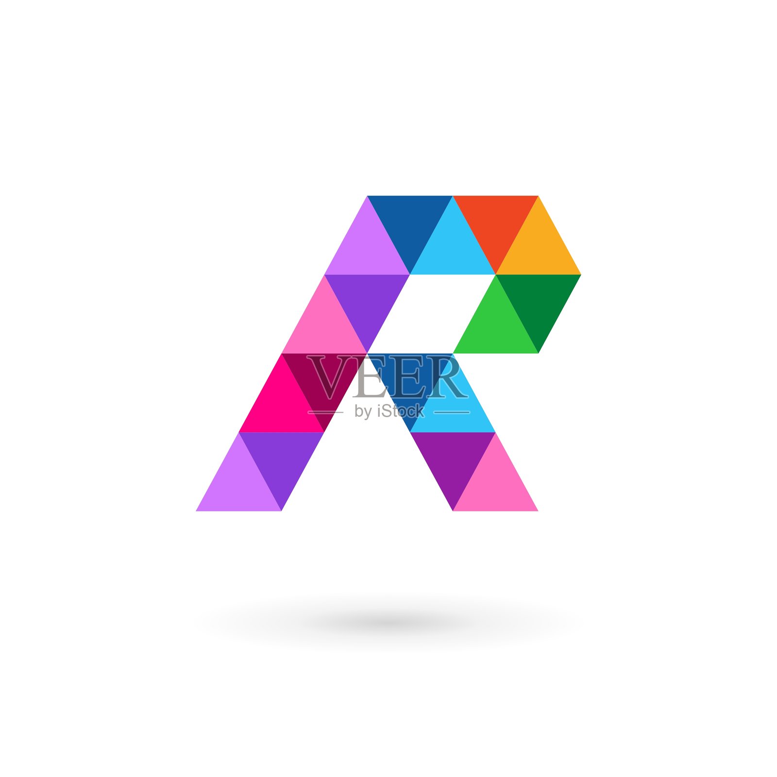 字母R马赛克标志图标设计模板元素设计元素图片