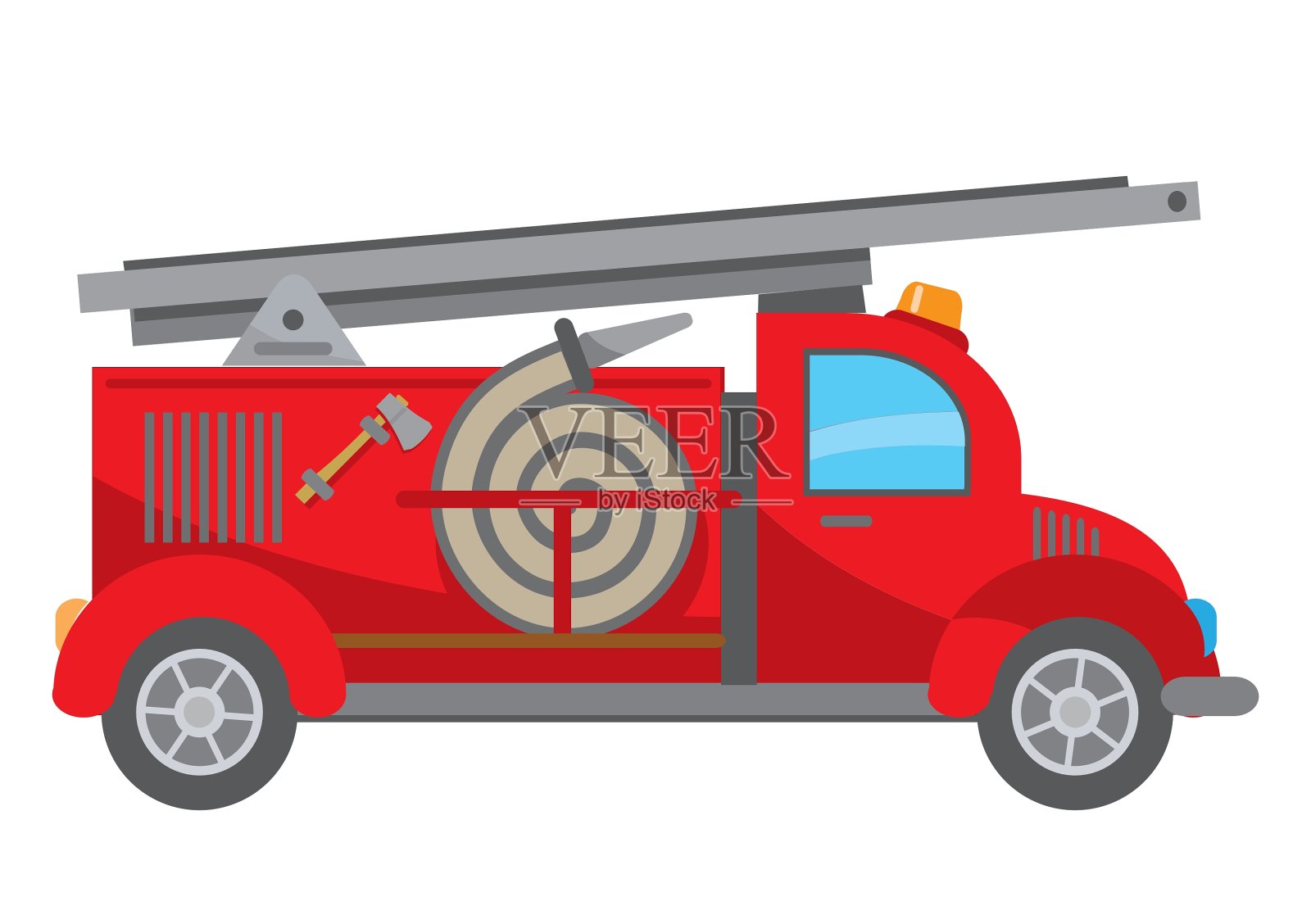 消防车卡通设计元素图片