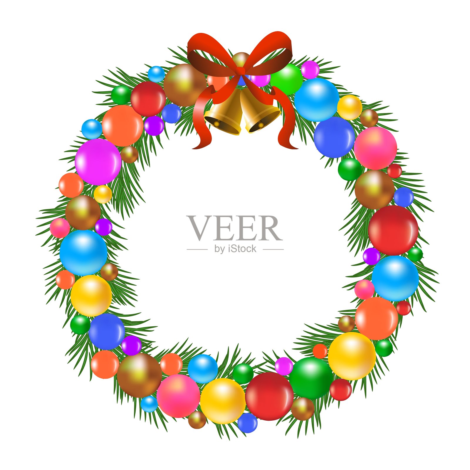 圣诞花环设计元素图片