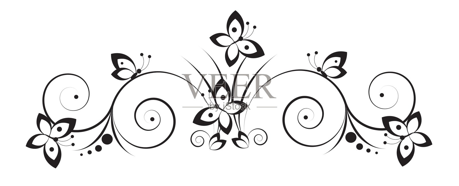 装饰图案与蝴蝶设计元素图片