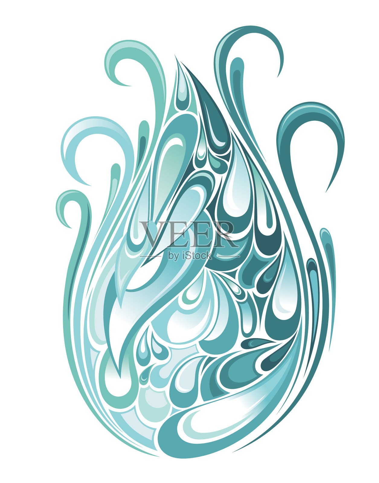 单一的蓝色水滴设计元素图片