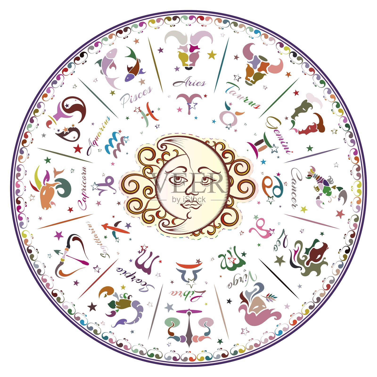 星座的星座插画图片素材