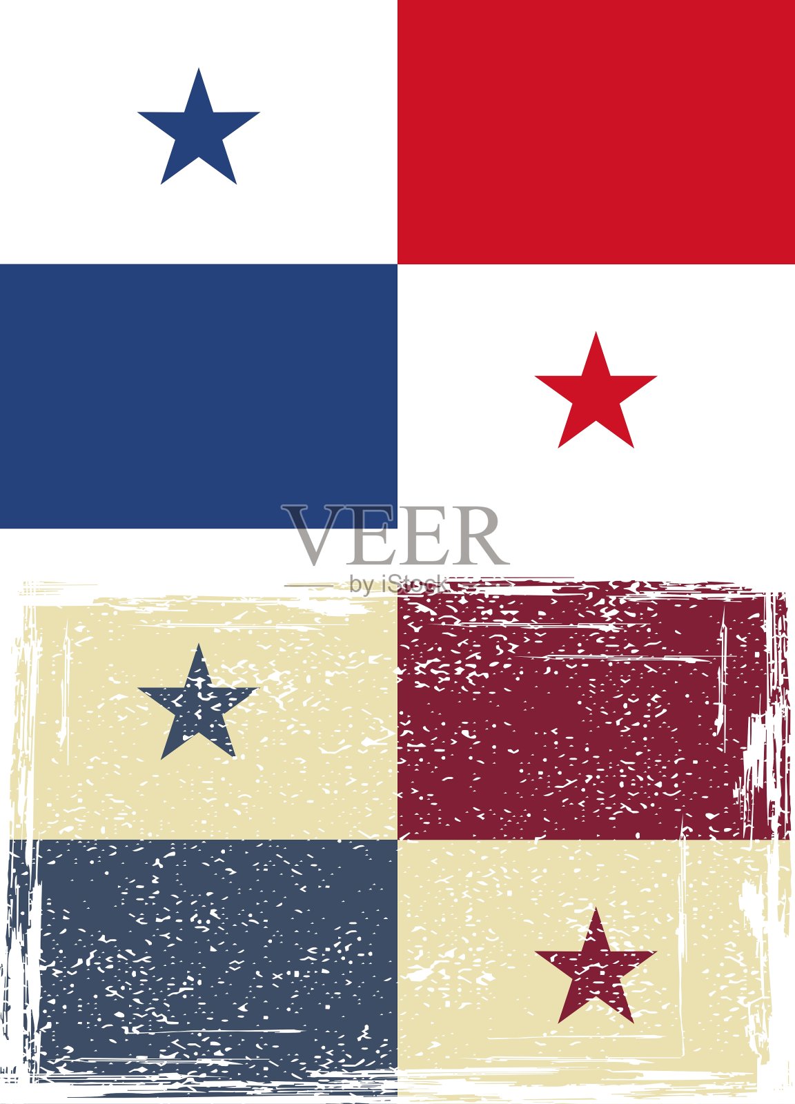 巴拿马枯燥乏味的国旗插画图片素材