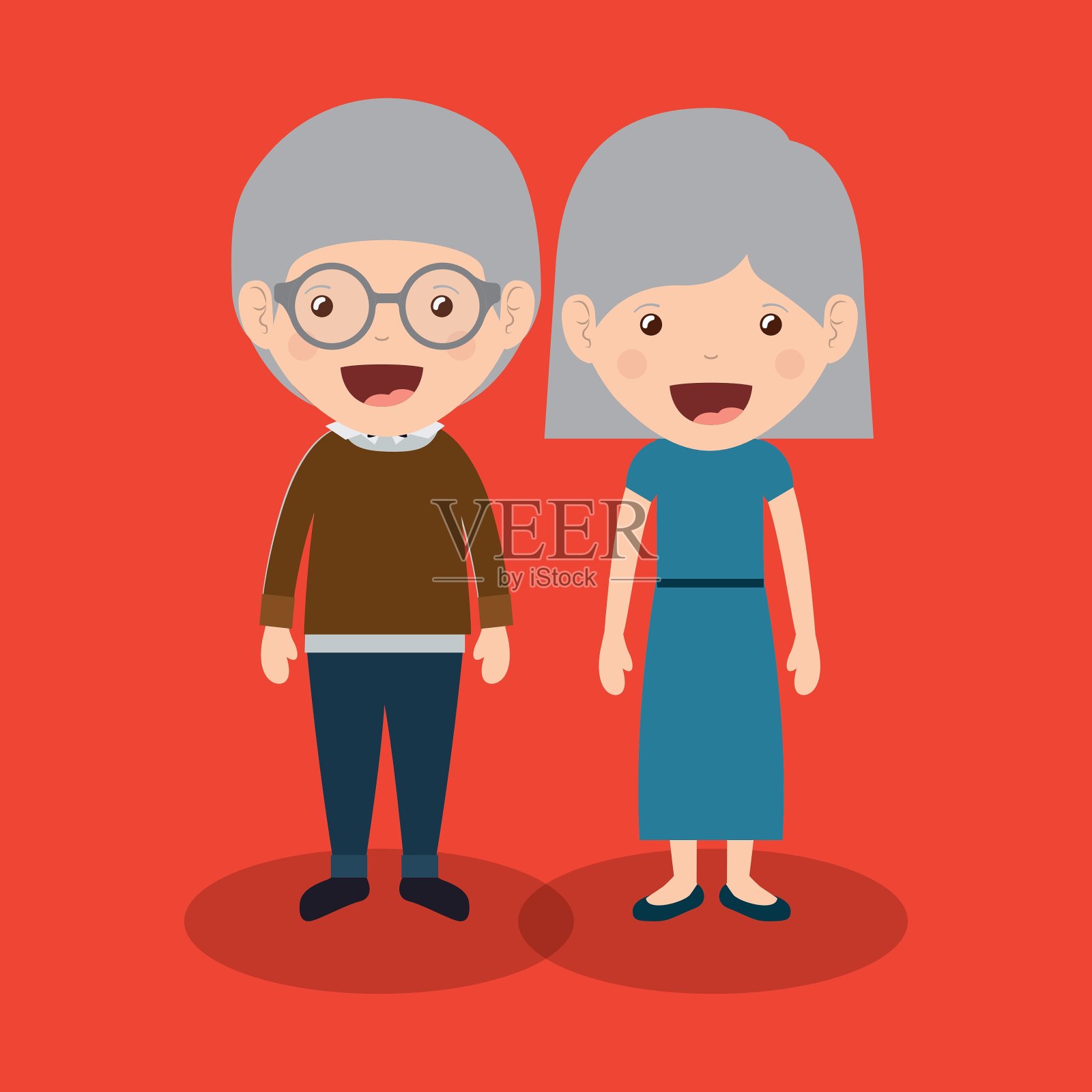 祖父母概念设计插画图片素材