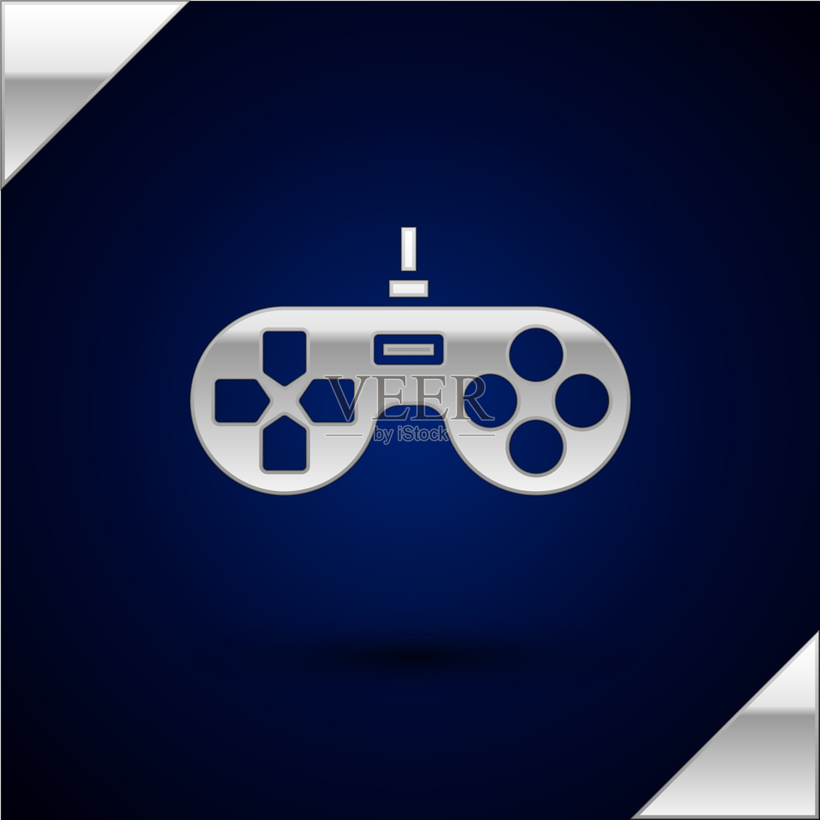 银色手柄图标孤立在深蓝色图标素材