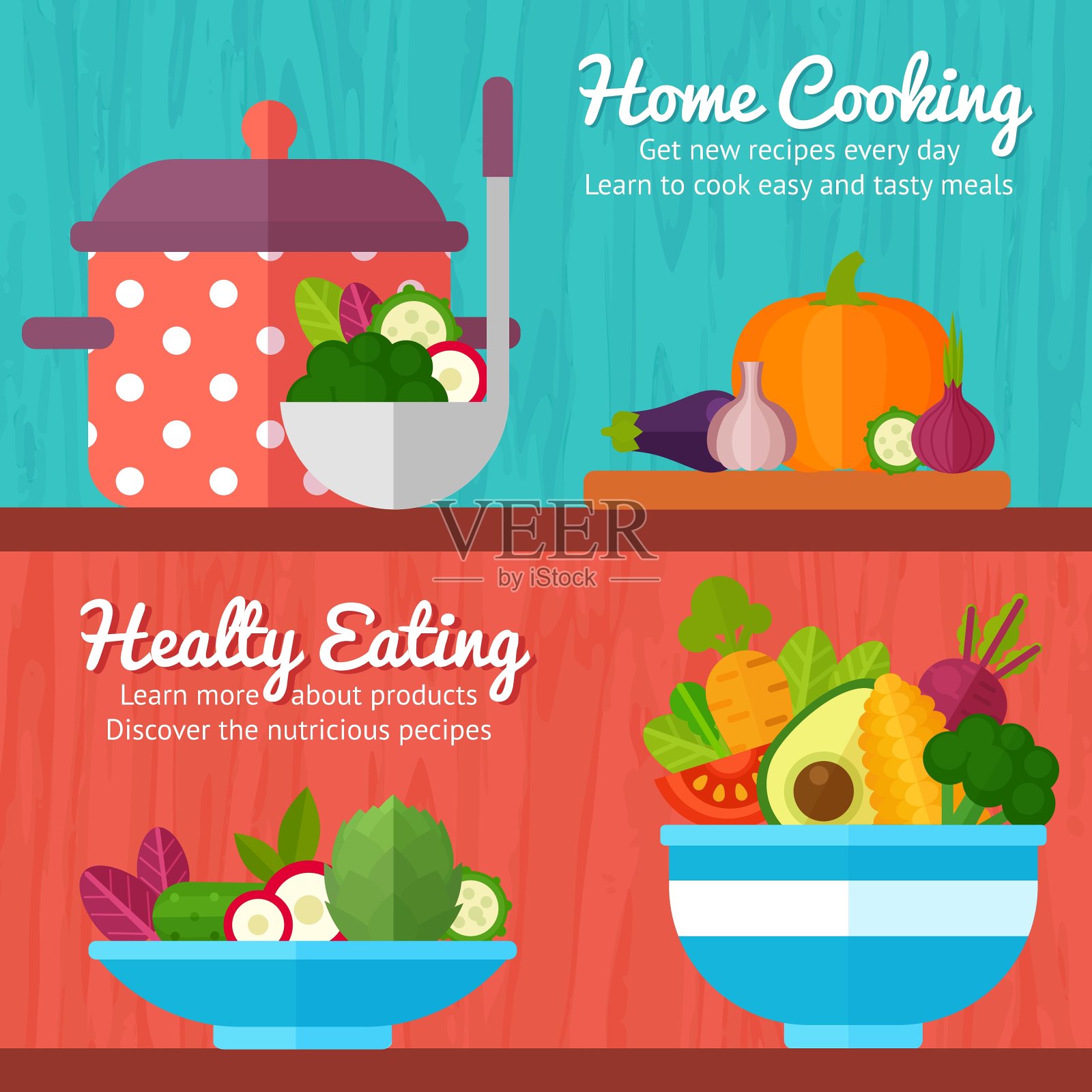 概念横幅广告集图标素材