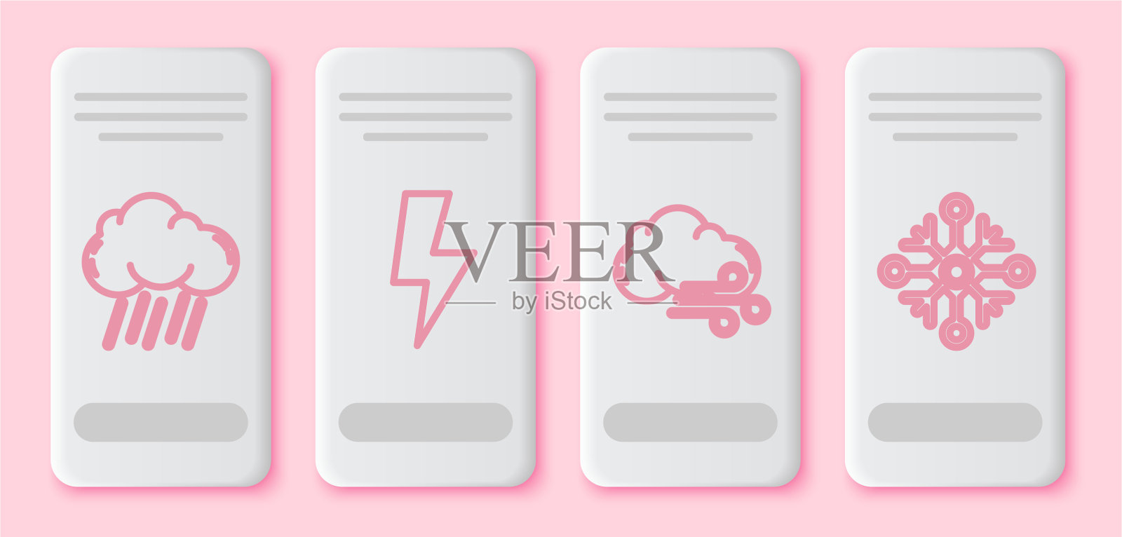 设线云与雨闪电闪电风插画图片素材