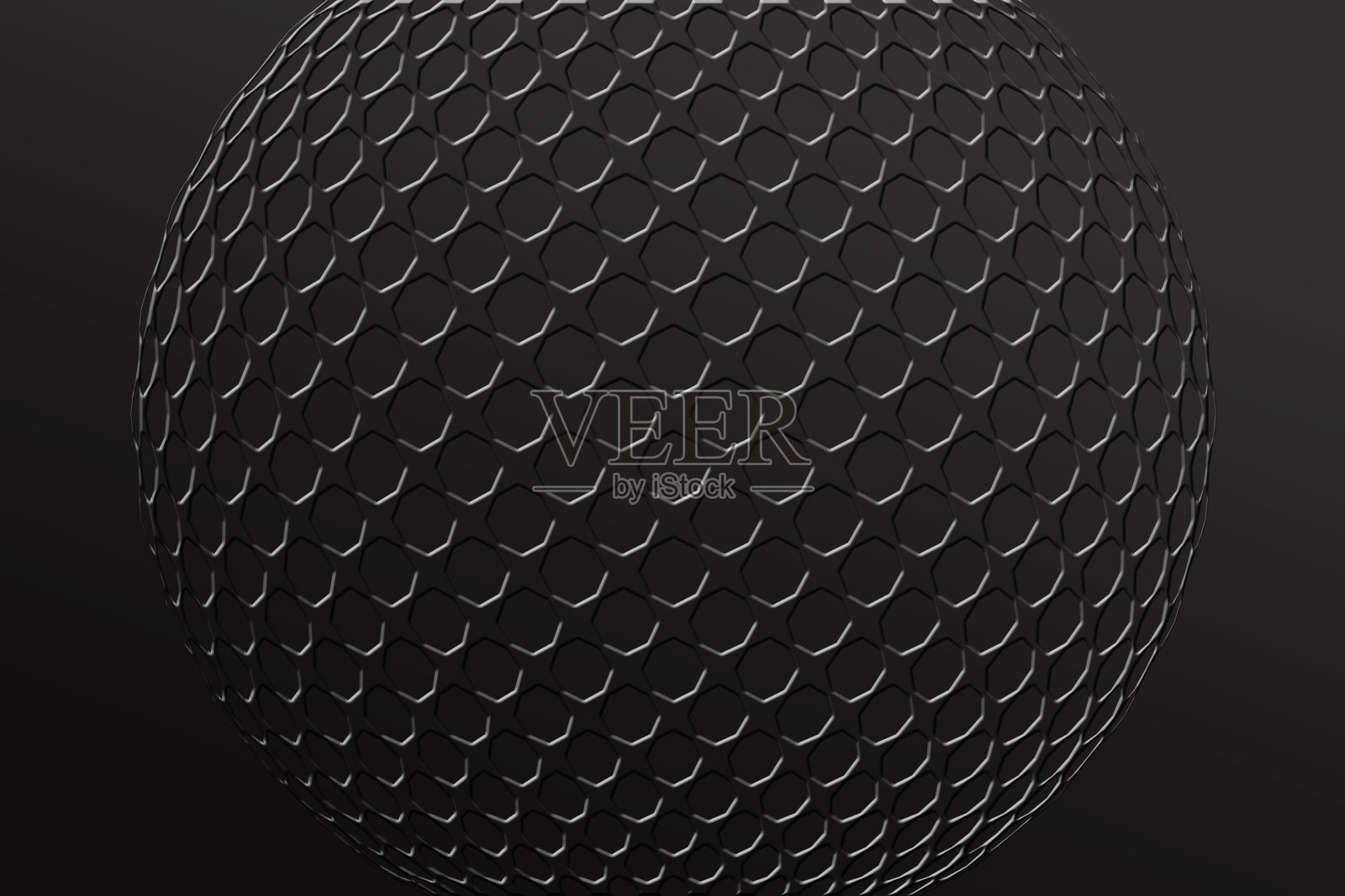 深灰色背景上的体积纹理网格球。3 d照片摄影图片