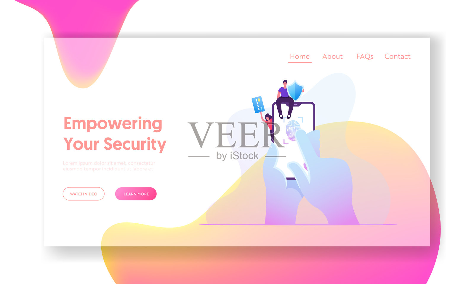 生物识别,指纹扫描,网络安全插画图片素材