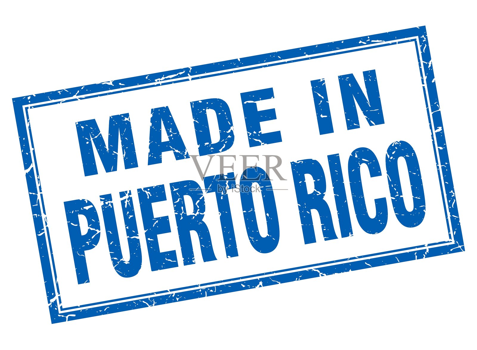 波多黎各蓝色方形垃圾摇滚邮票插画图片素材