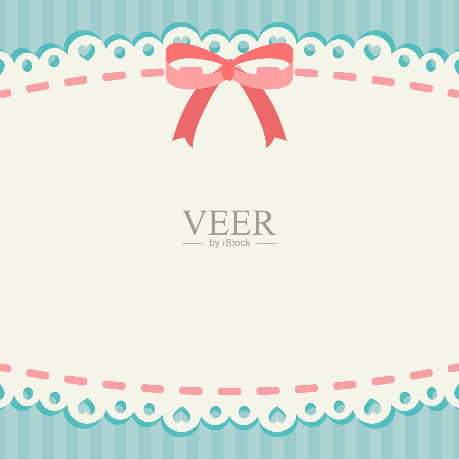 可爱的彩色丝带和蕾丝背景或横幅插画图片素材