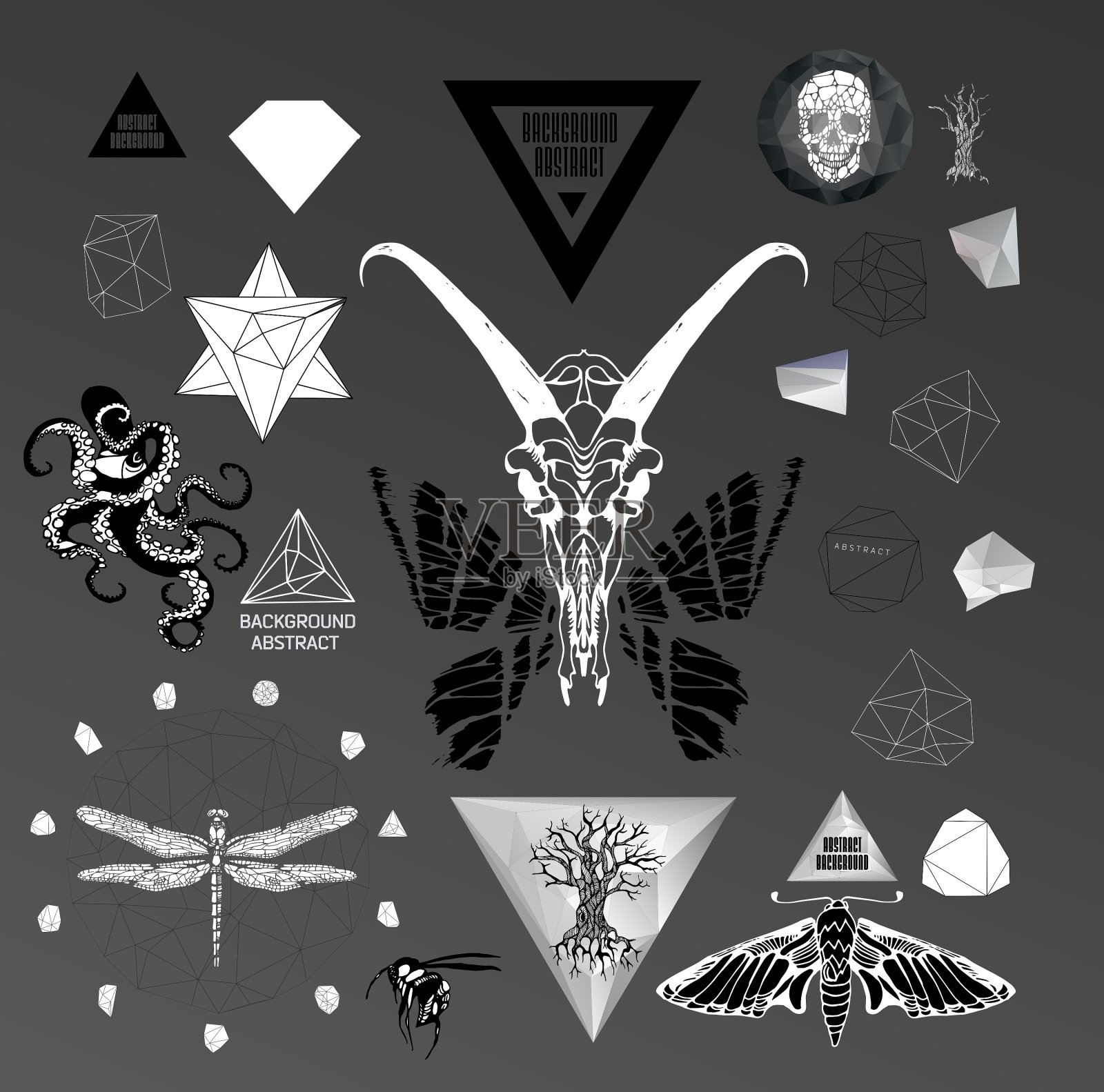 抽象的哥特式插画图片素材