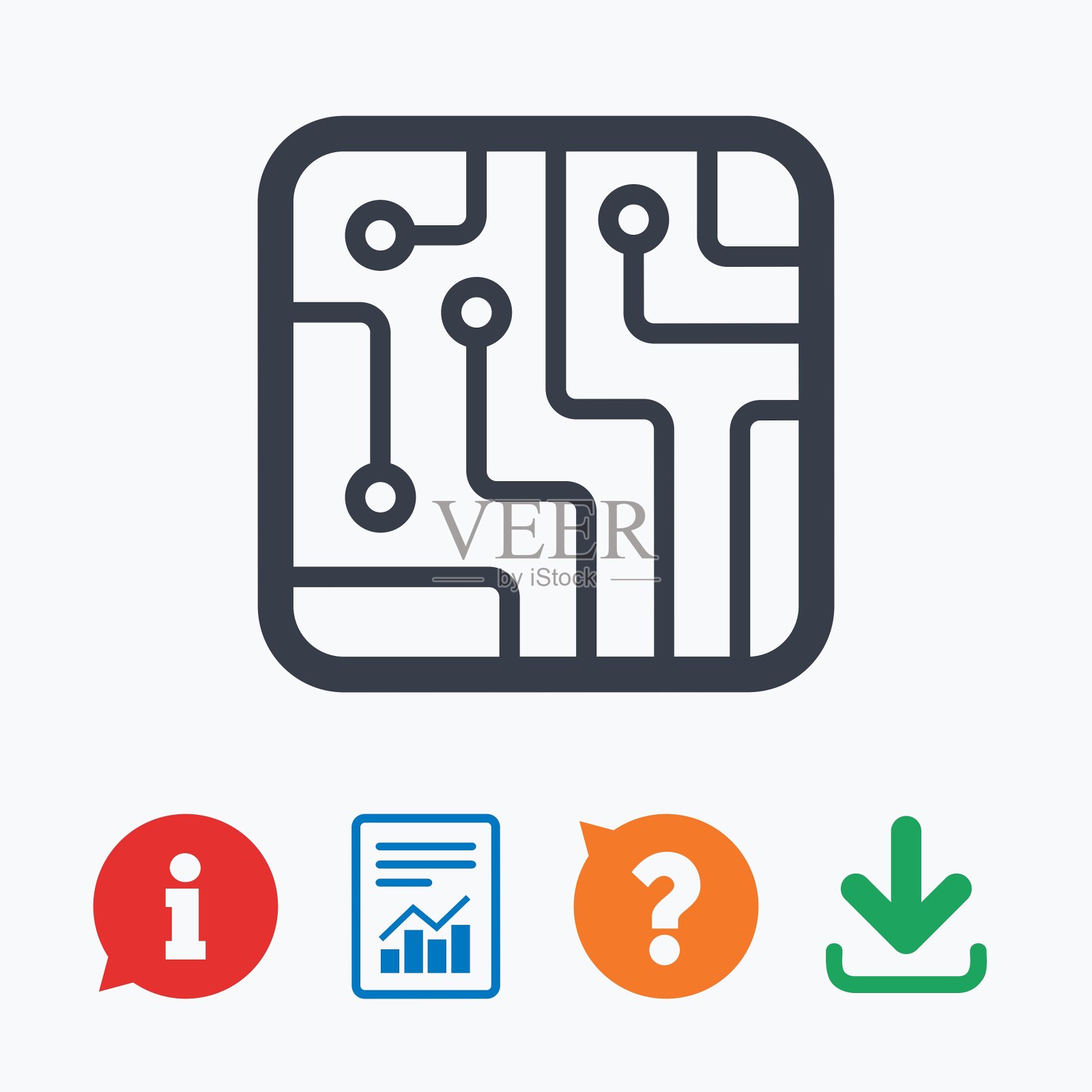 电路板标志图标技术符号图标素材