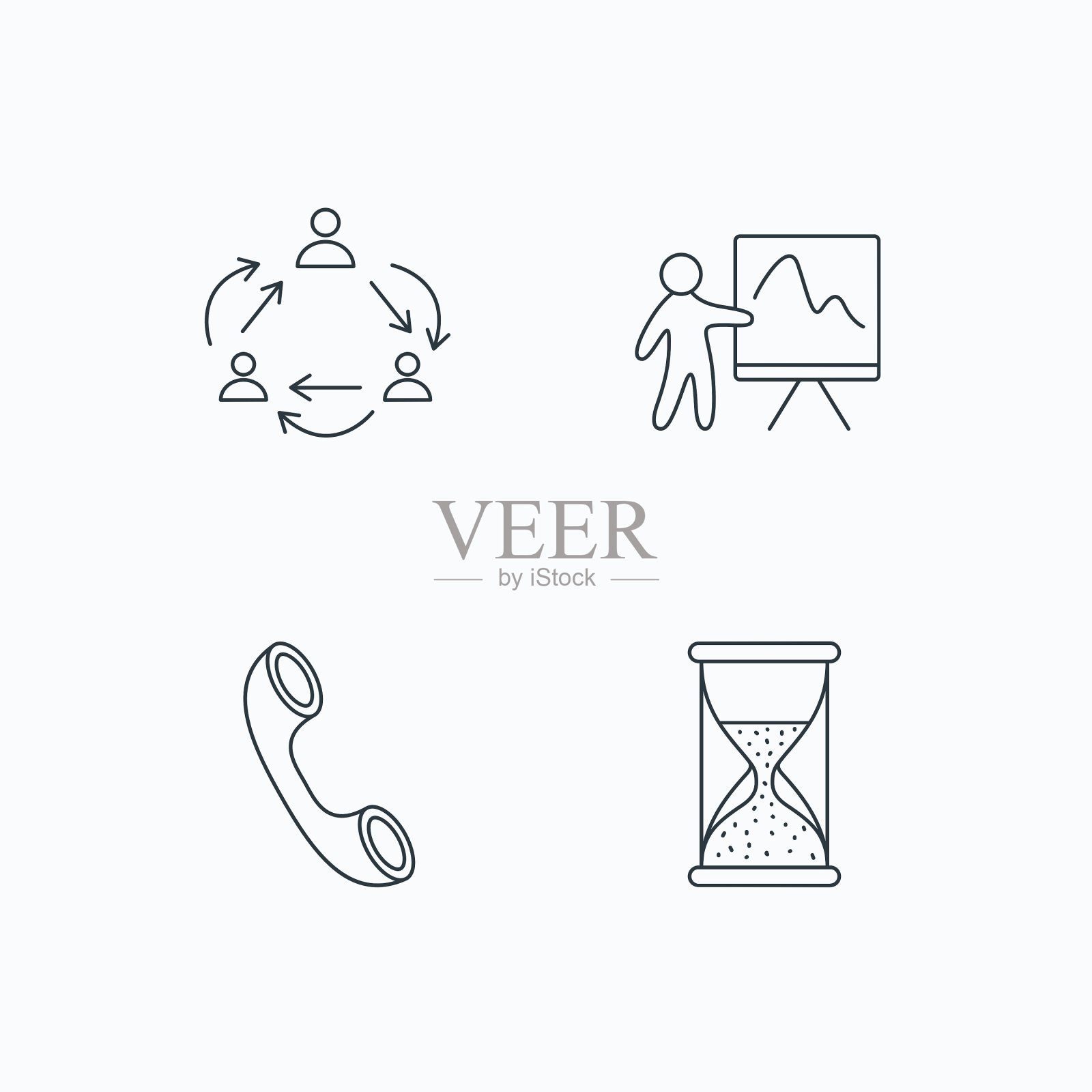 团队演示和电话图标图标素材