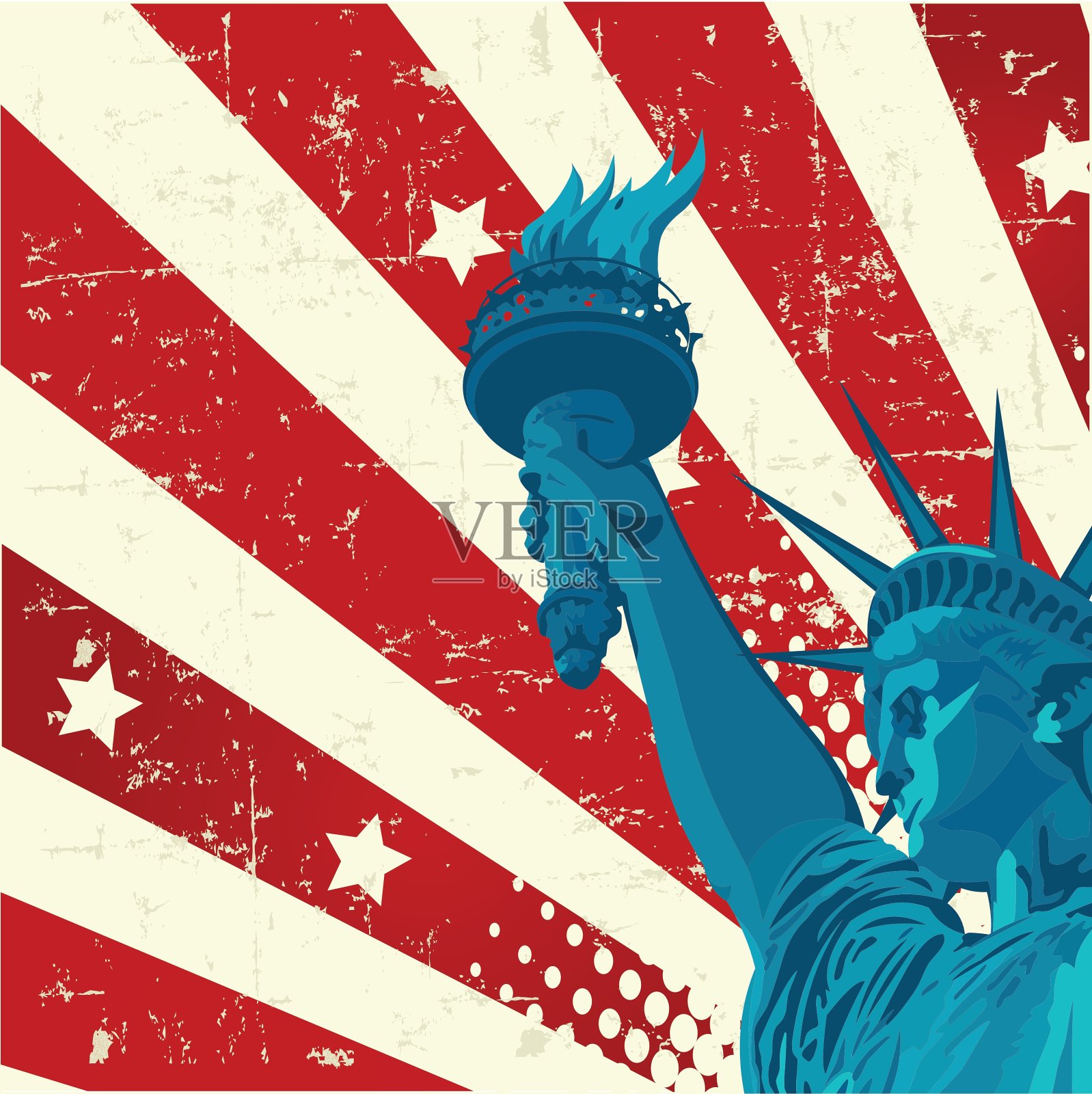 自由女神像插画图片素材