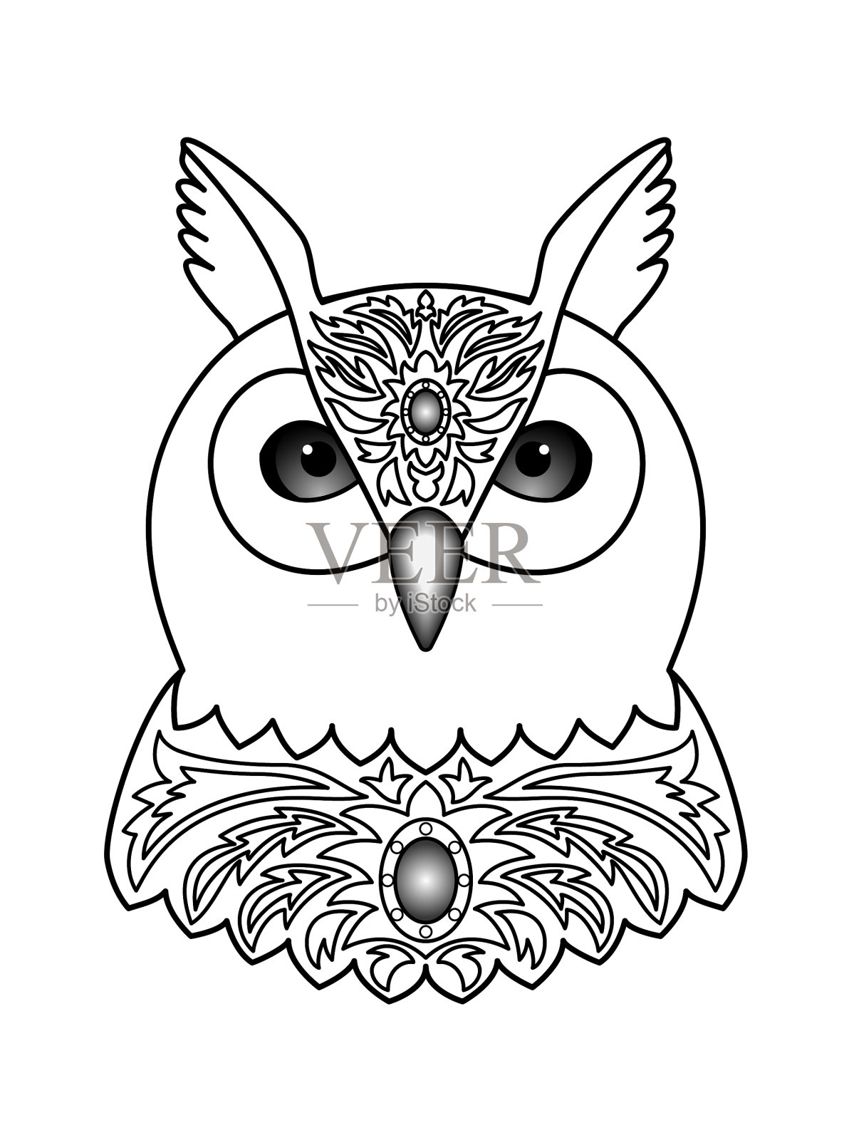 观赏白色猫头鹰设计元素图片