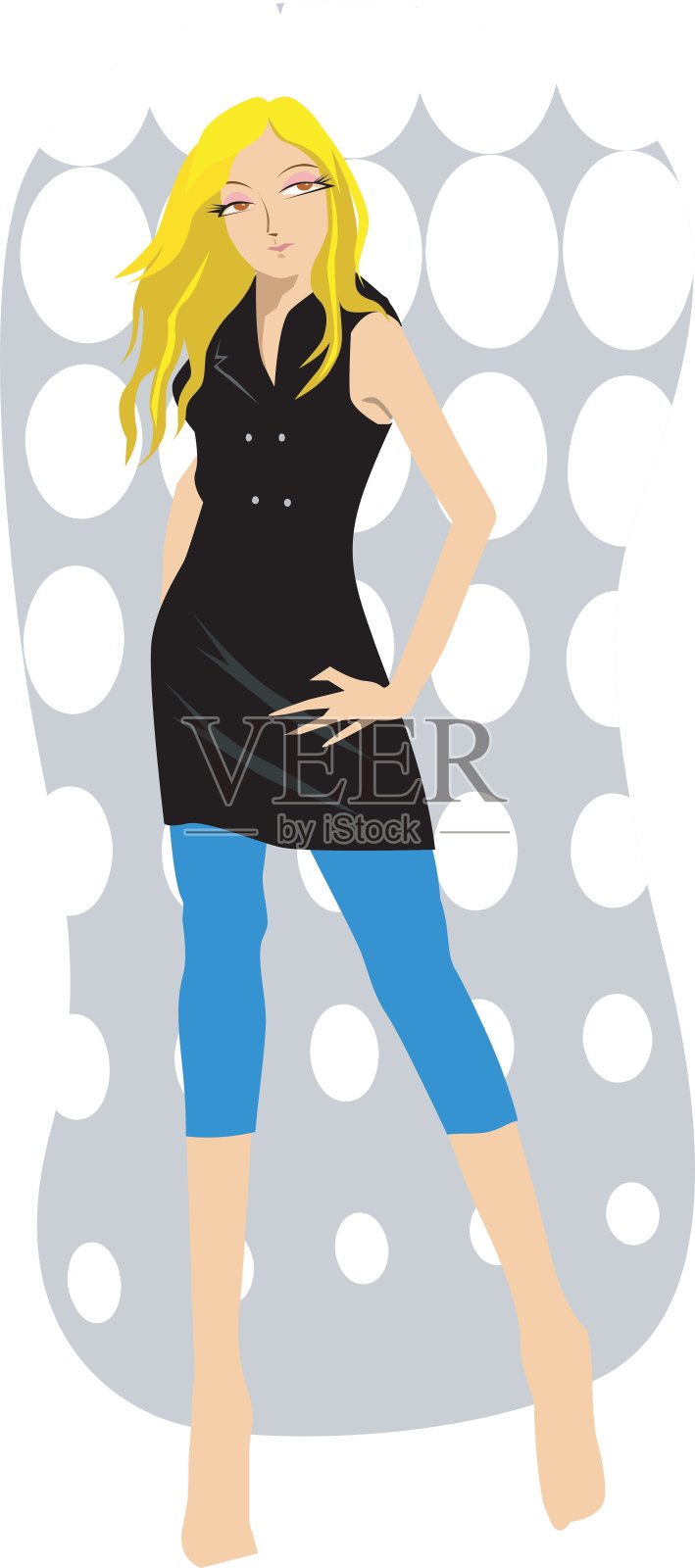 年轻的女孩插画图片素材