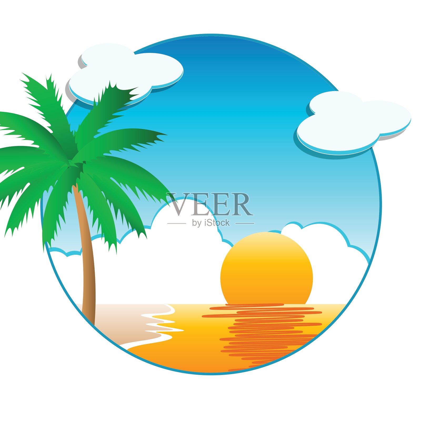 海滩的背景设计元素图片