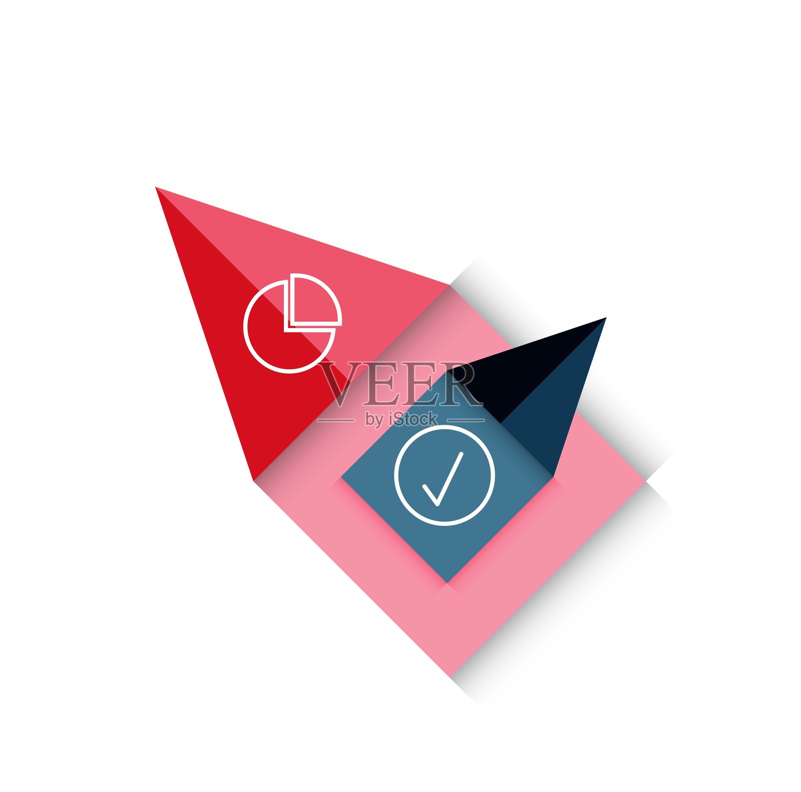 彩色纸箭头设计模板设计元素图片