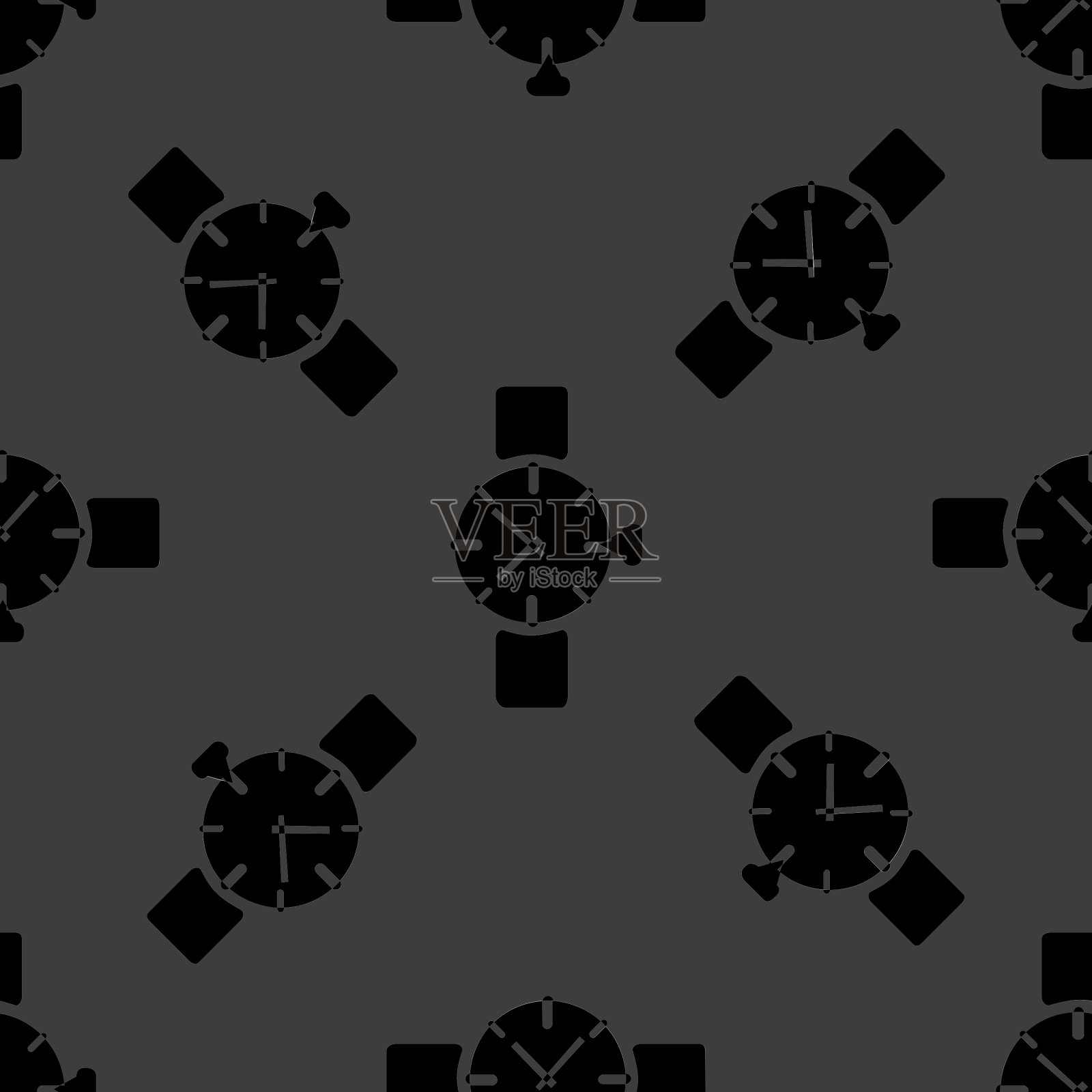 手表网页图标平面设计无缝灰色插画图片素材
