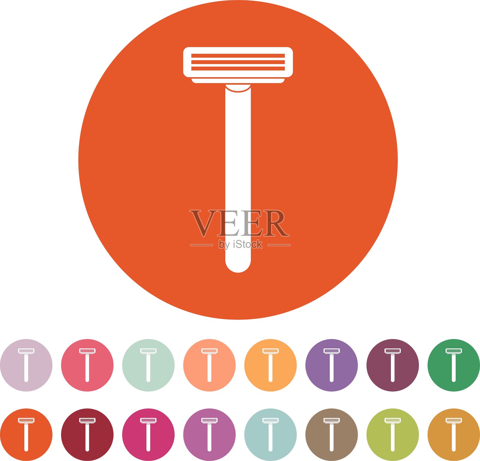 剃须刀图标剃须刀符号平坦插画图片素材