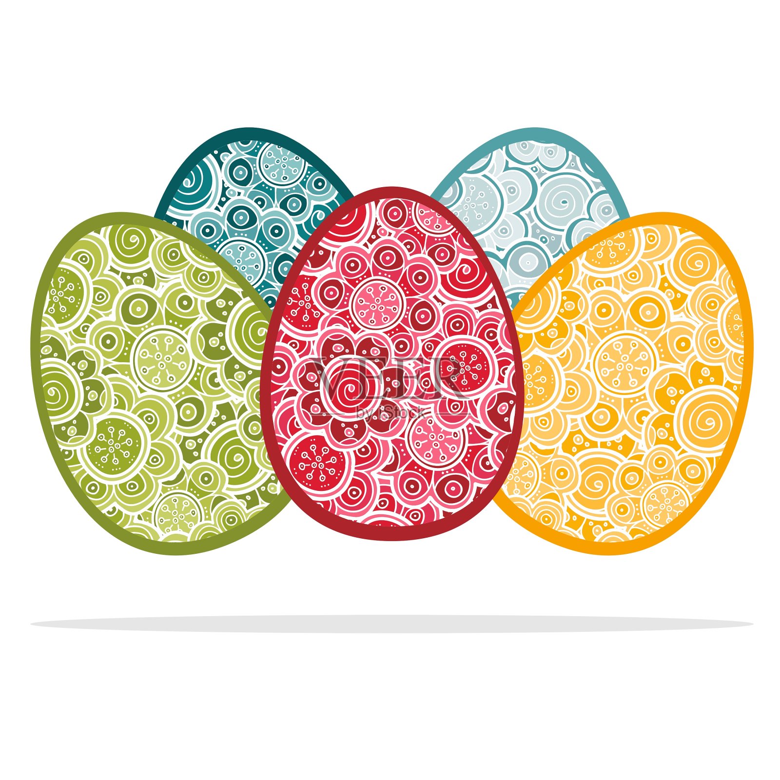 一套复活节彩蛋设计元素图片