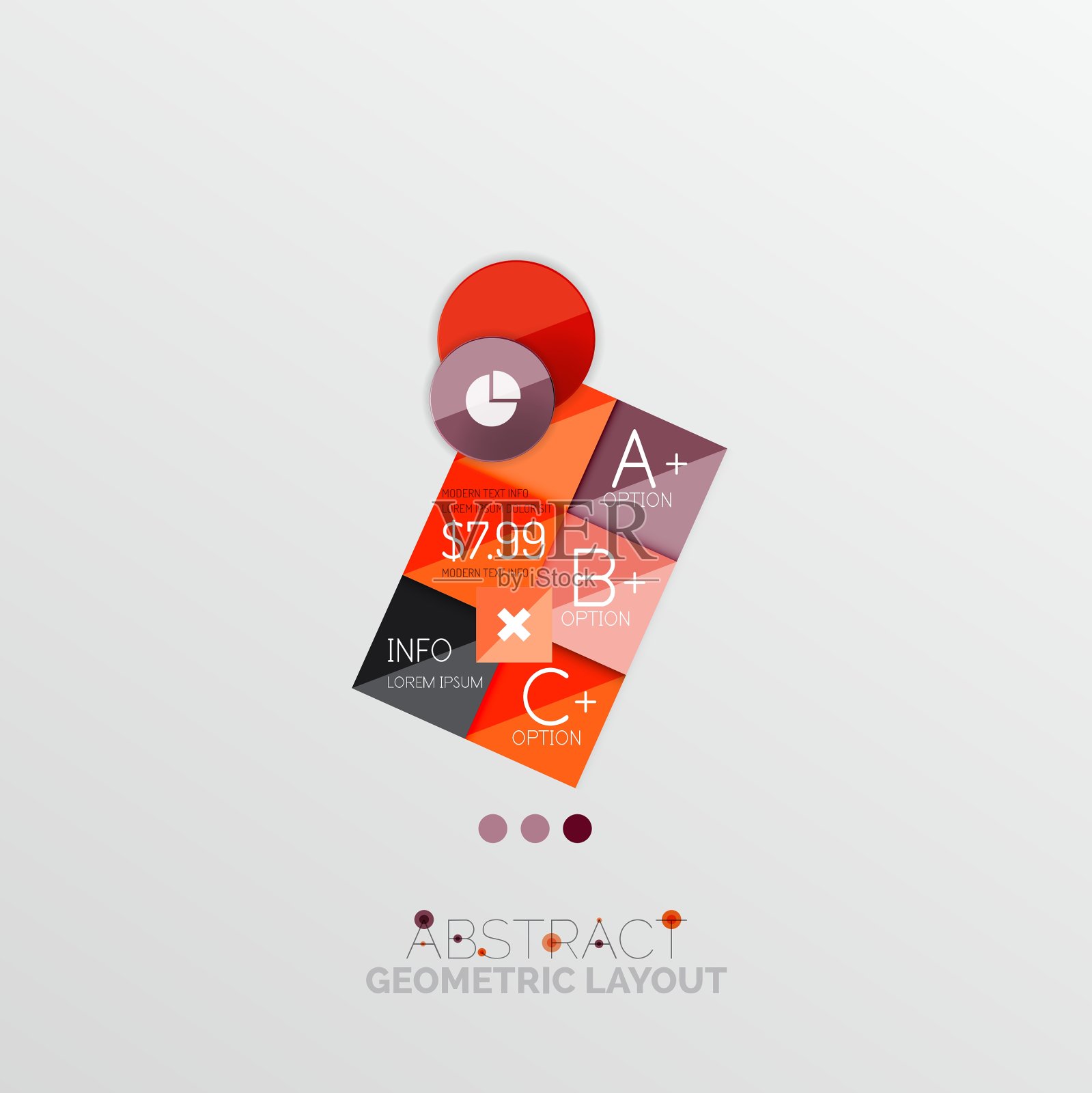 光泽纸风格几何抽象信息图表插画图片素材