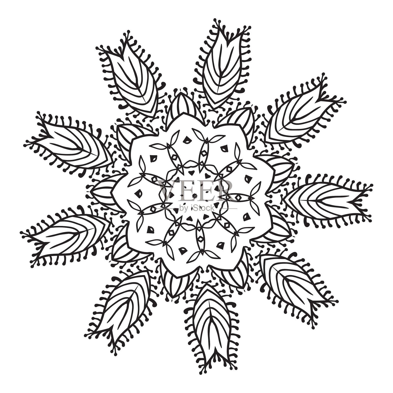 手绘zantangle曼陀罗元素设计元素图片